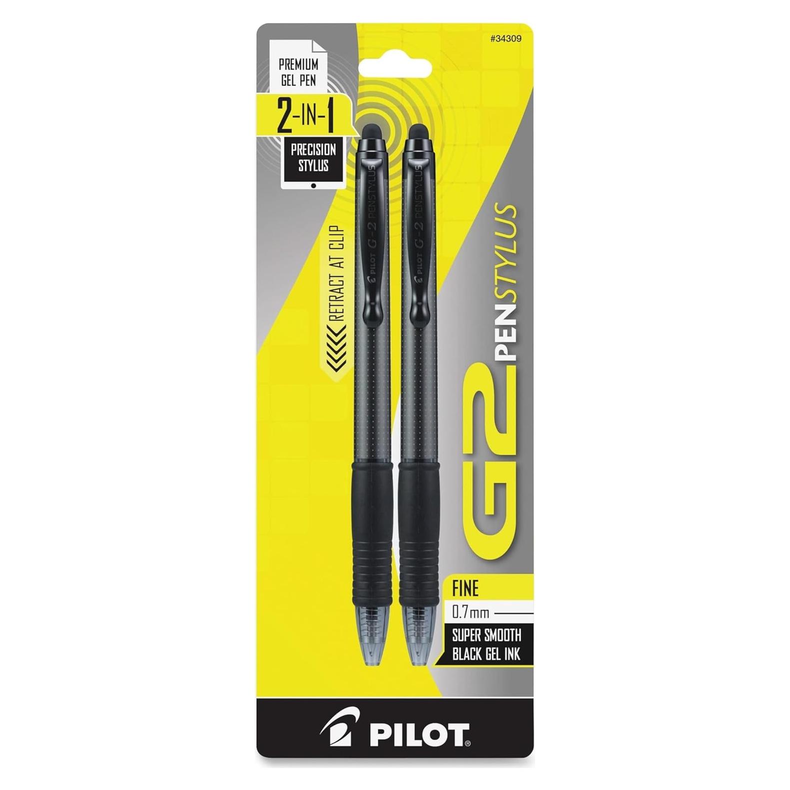 Pluma Estilográfica Pilot G2 0.7 mm Tinta Negra Paquete de 2