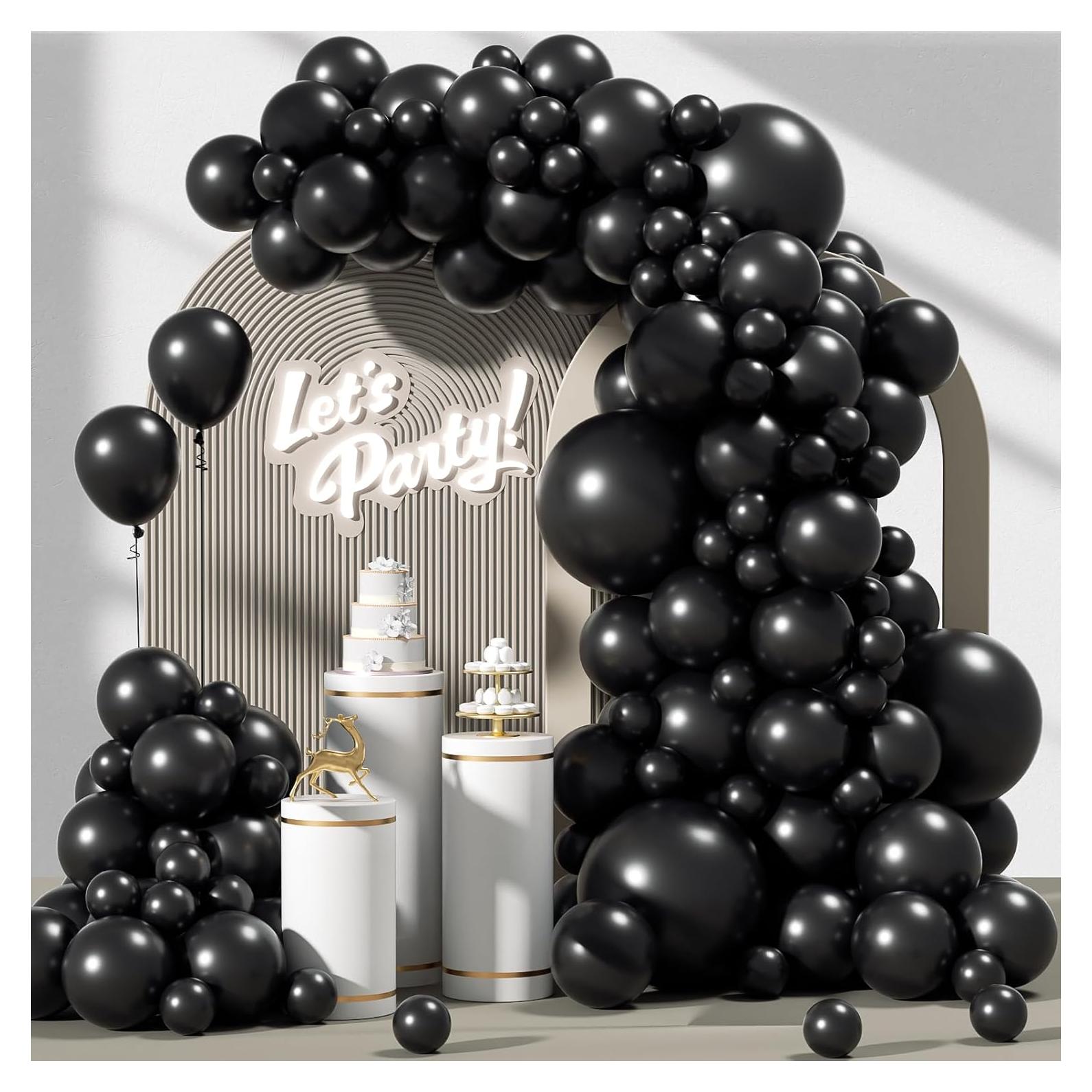Kit de Arco de Globos Negros 120pcs - Decoración Fiesta Cumpleaños