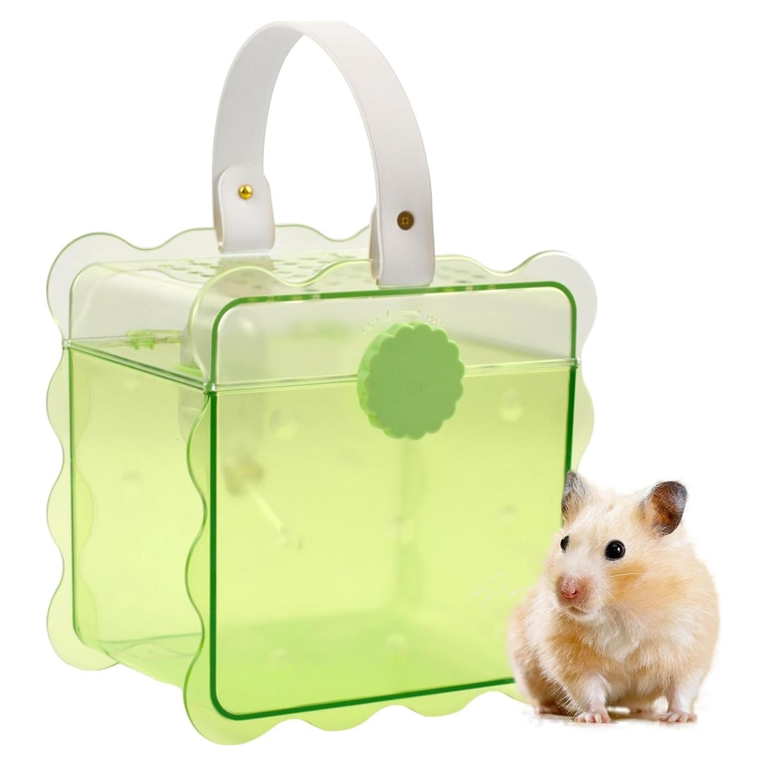 Jaula de viaje para hámster MUYG 20x20x14 cm Verde