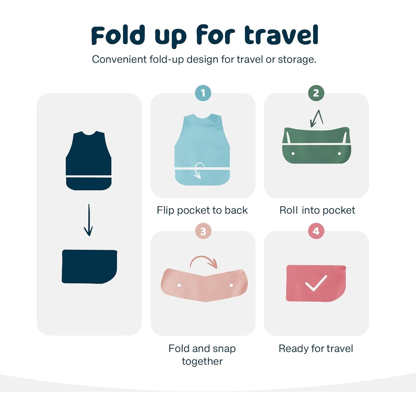 Baberos impermeables Tiny Twinkle - Paquete de 2, 100% poliéster reciclado, Pequeño 6-24 meses