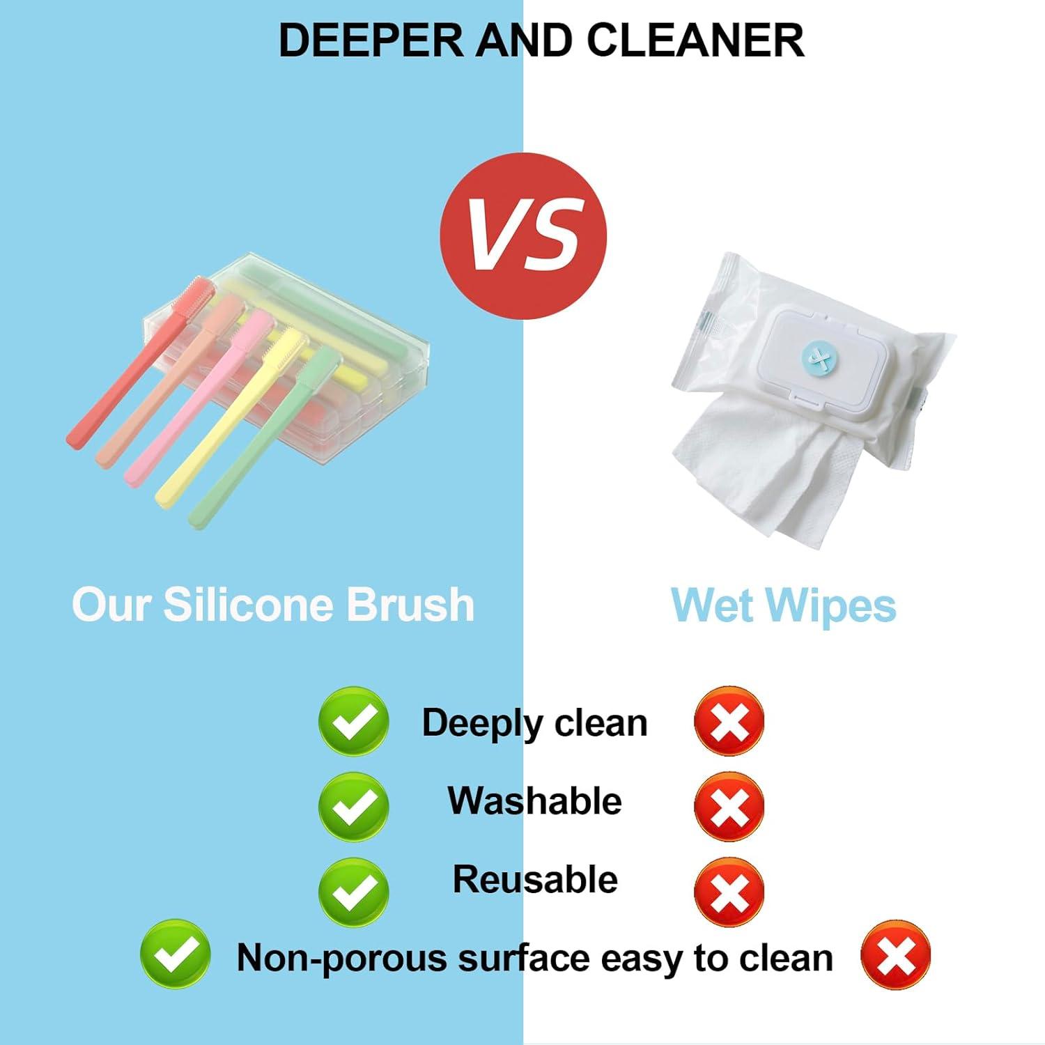 Cepillo de Silicona Suave para Párpados Sensibles - 5 Piezas