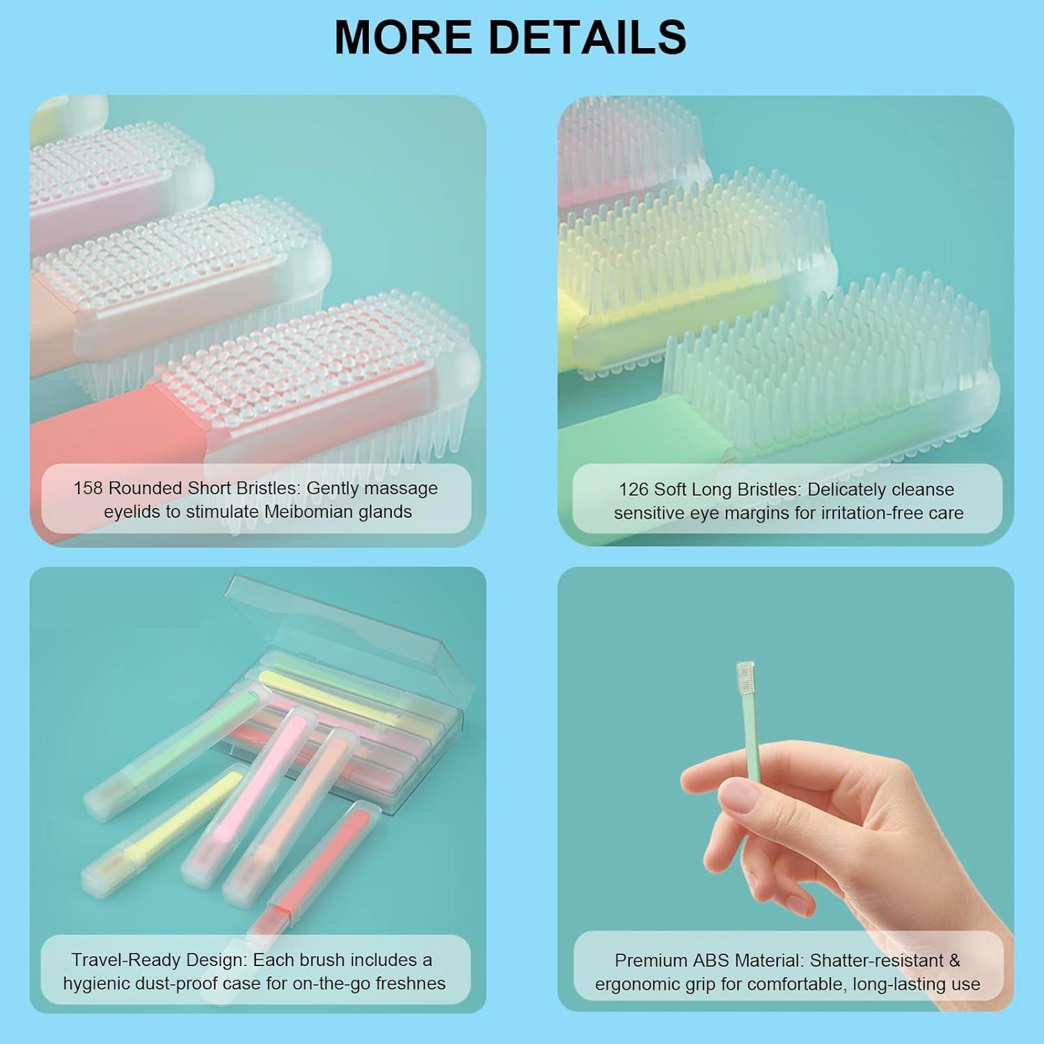 Cepillo de Silicona Suave para Párpados Sensibles - 5 Piezas