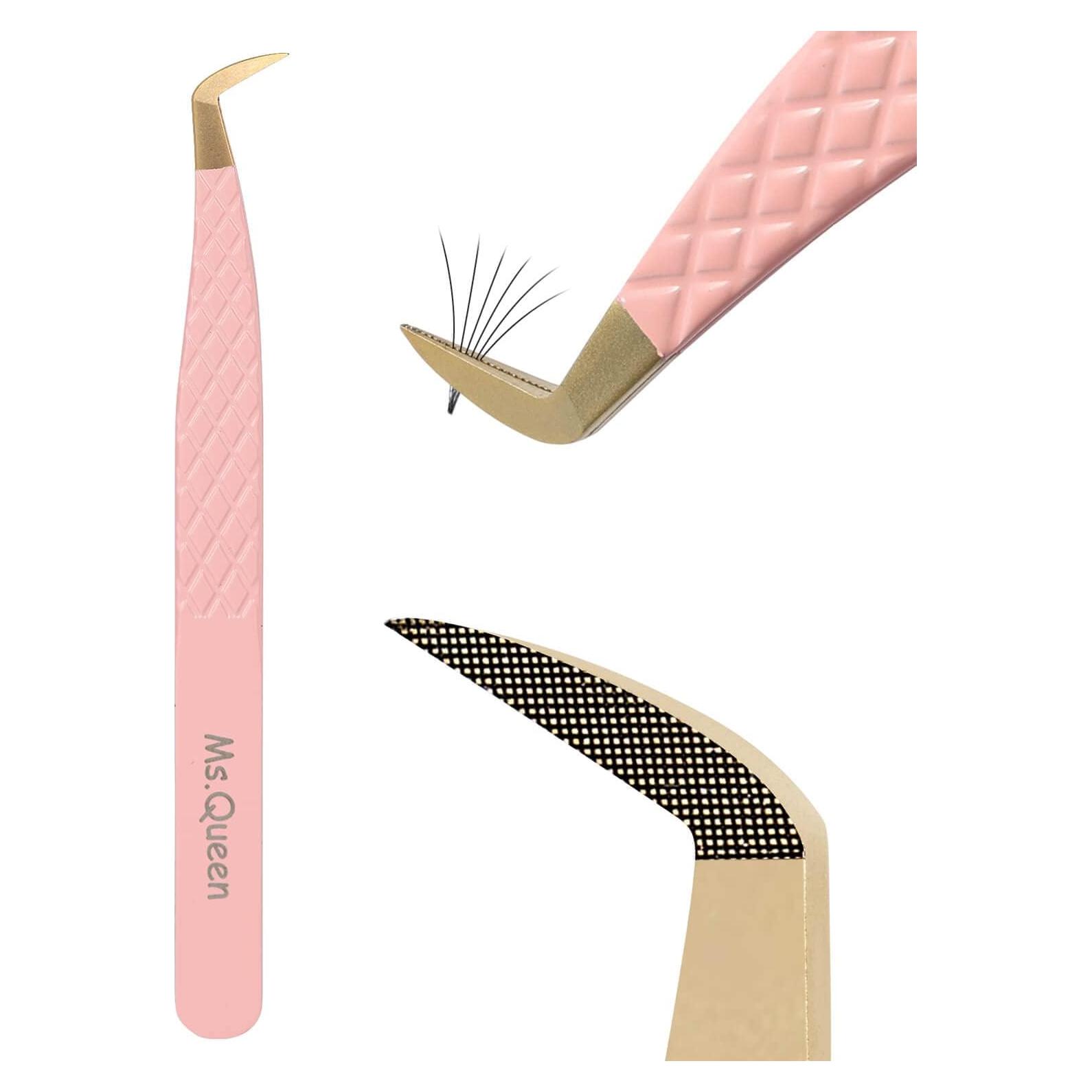 Pinzas Profesionales Ms.Queen para Extensiones de Pestañas 11cm