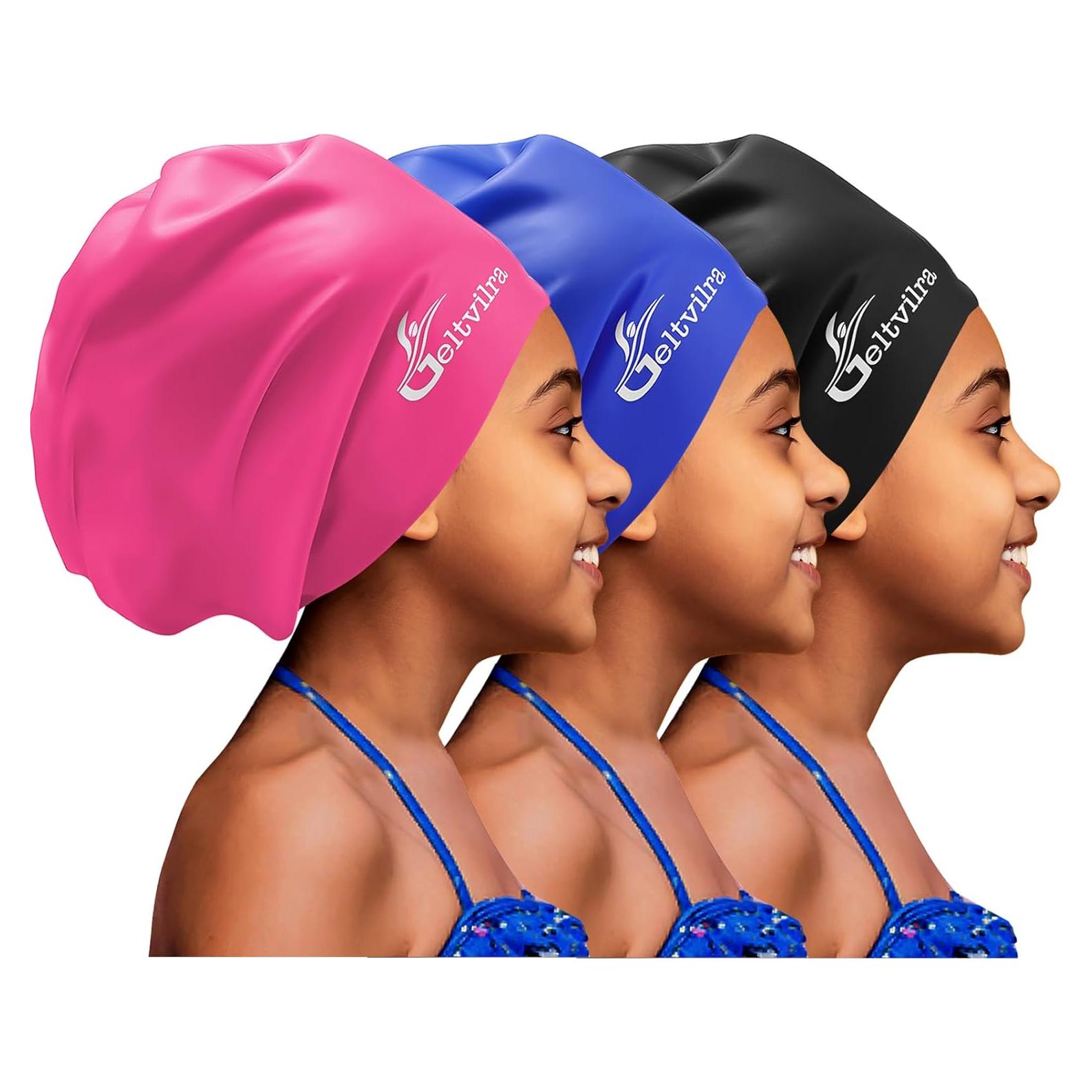 Paquete de 3 Gorras de Baño Silicona Geltvilra Extra Grande