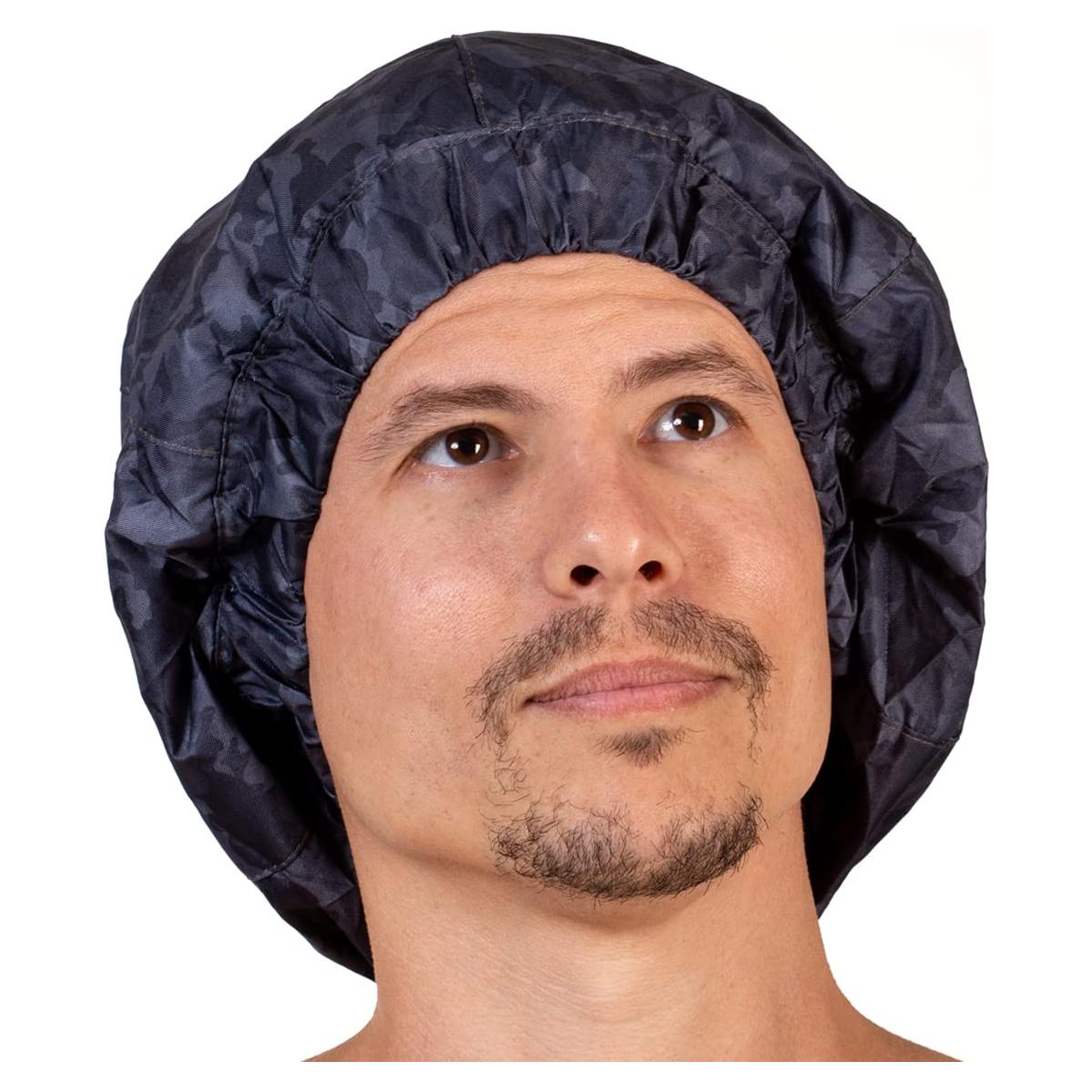 Gorro de Ducha Hairsome para Hombres Camuflaje Negro Impermeable