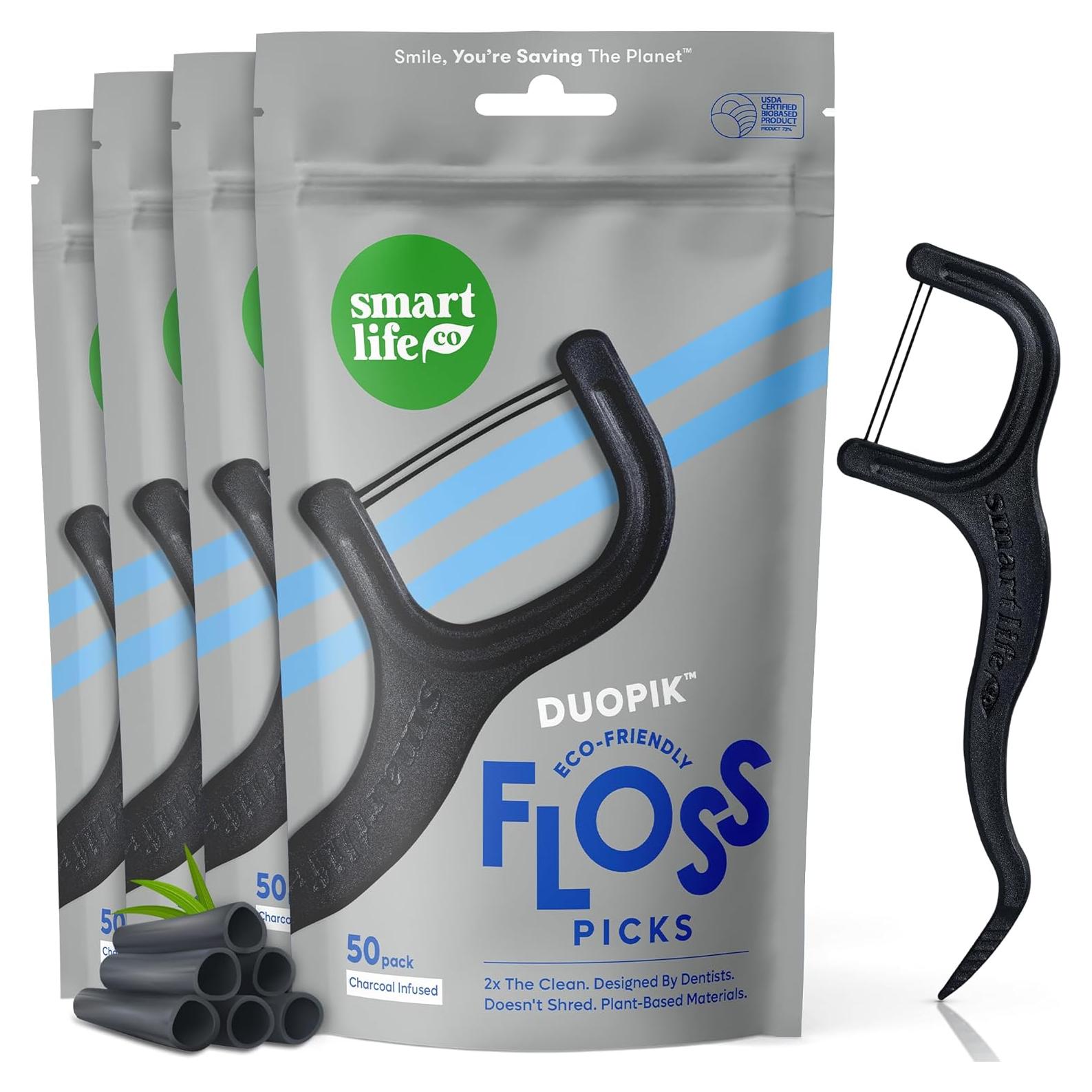 Palillos de Hilo Dental Ecológicos SmartLifeco Doble Hilo 200u