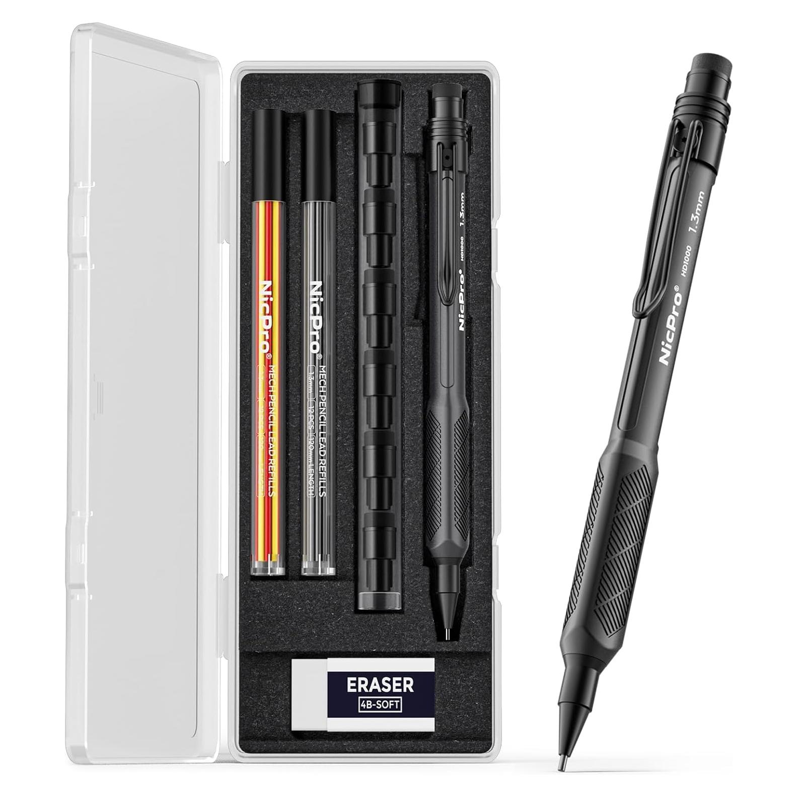 Conjunto de Lápices Mecánicos Nicpro 1.3mm Resistente al Agua
