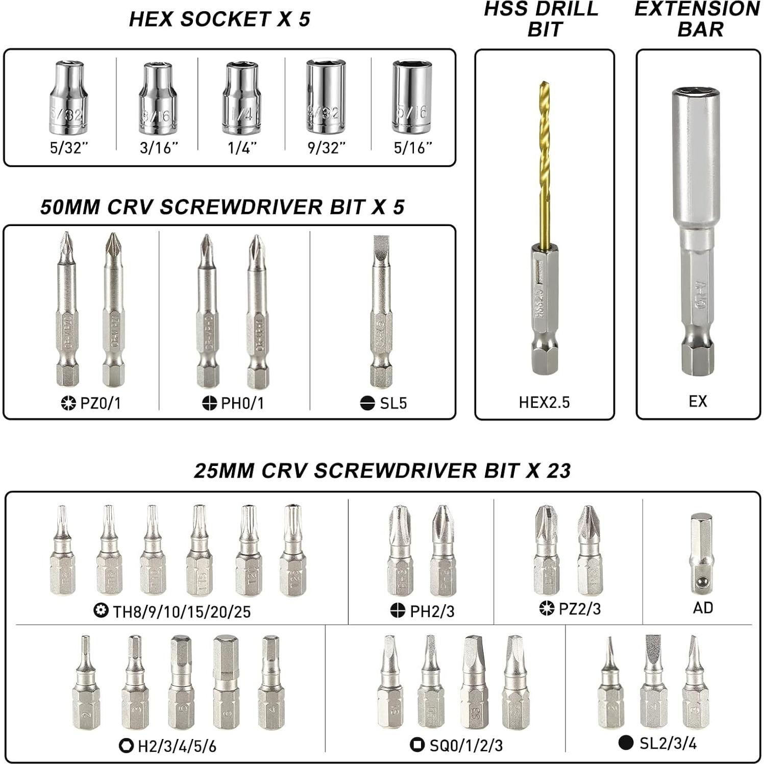 Destornillador Inalámbrico HYCHIKA SD-4C 6N·m 36 Accesorios