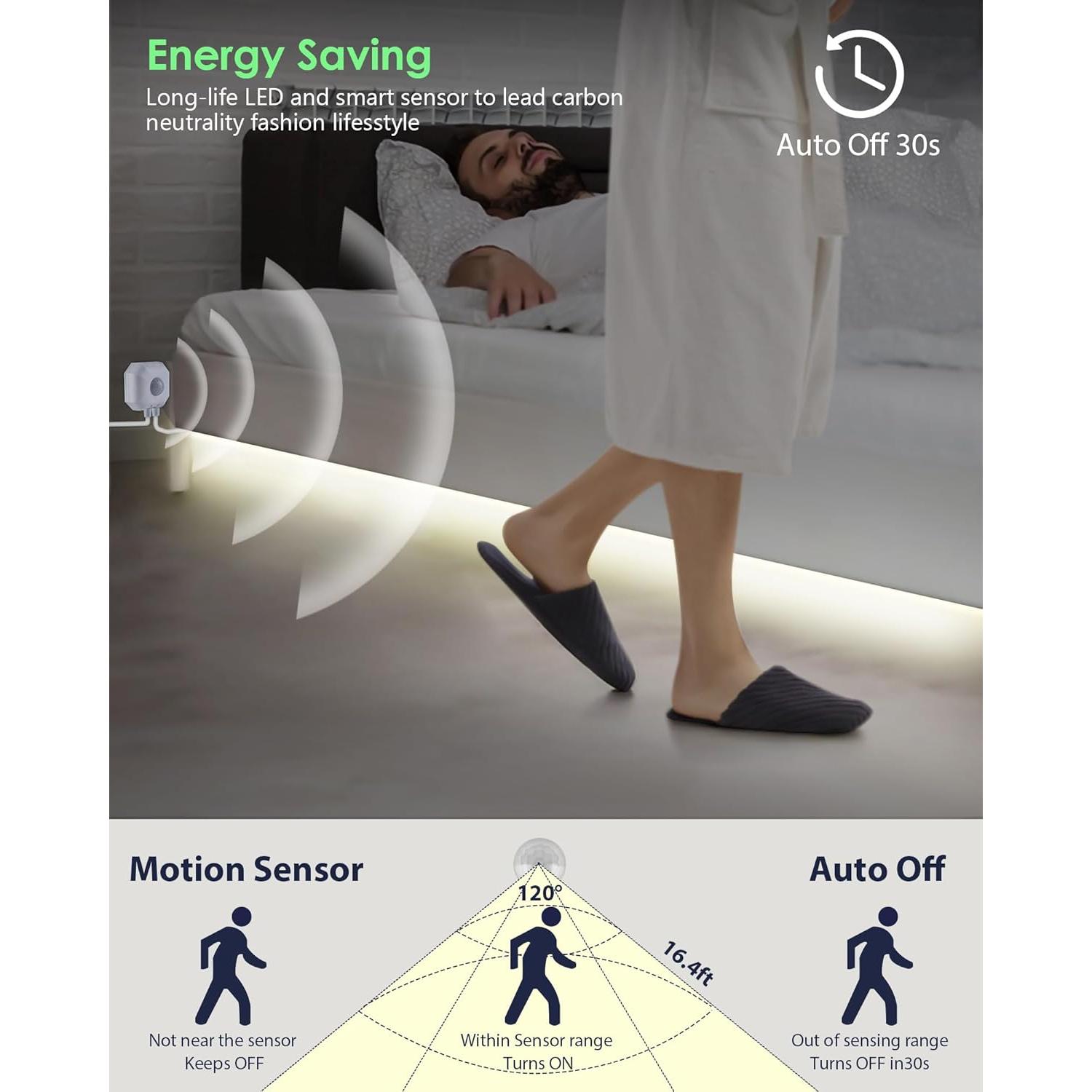 Tira LED Impermeable Wefomey 10 pies con Sensor y Control Remoto