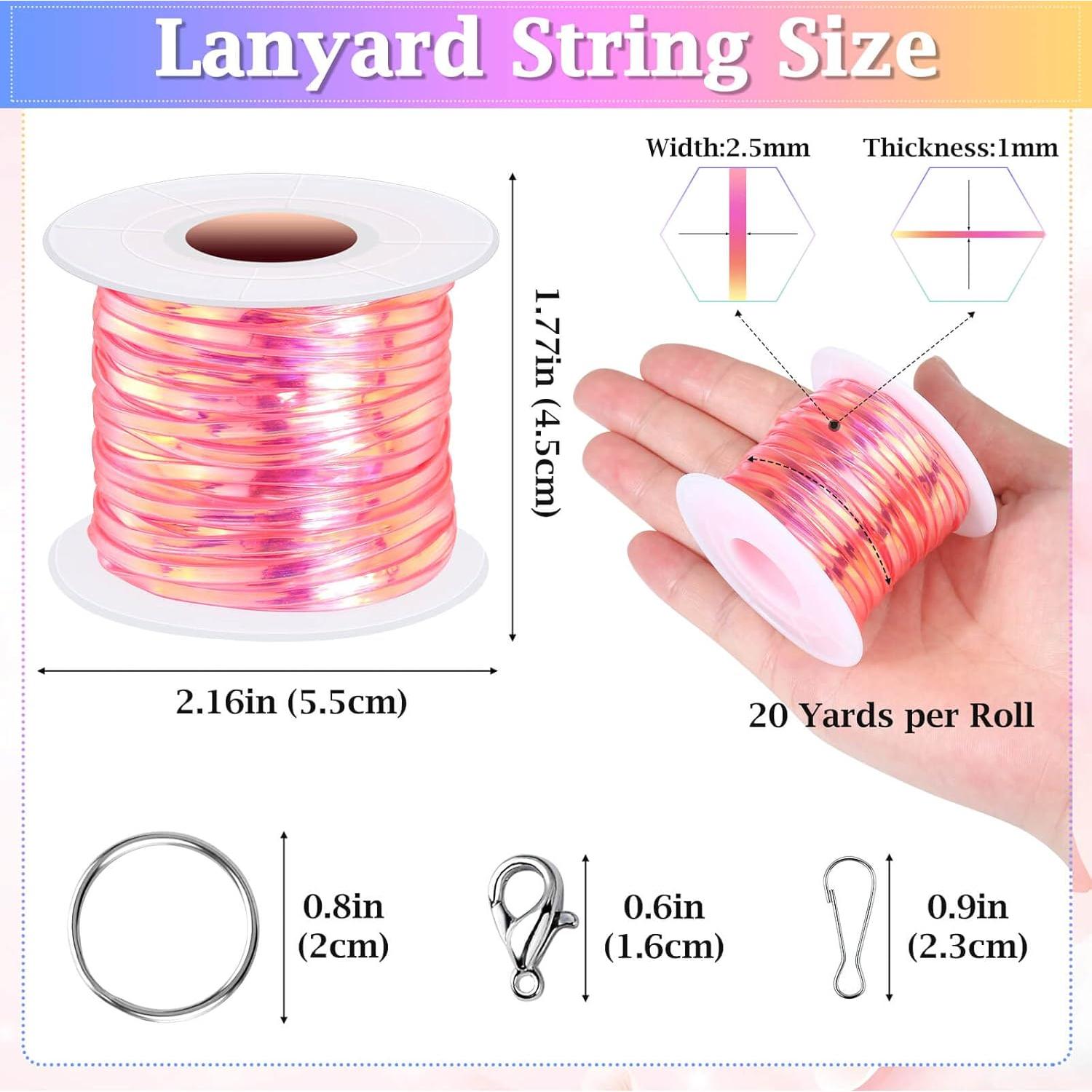 Kit de Cuerda Lanyard Cridoz 15 Rollos y Accesorios DIY