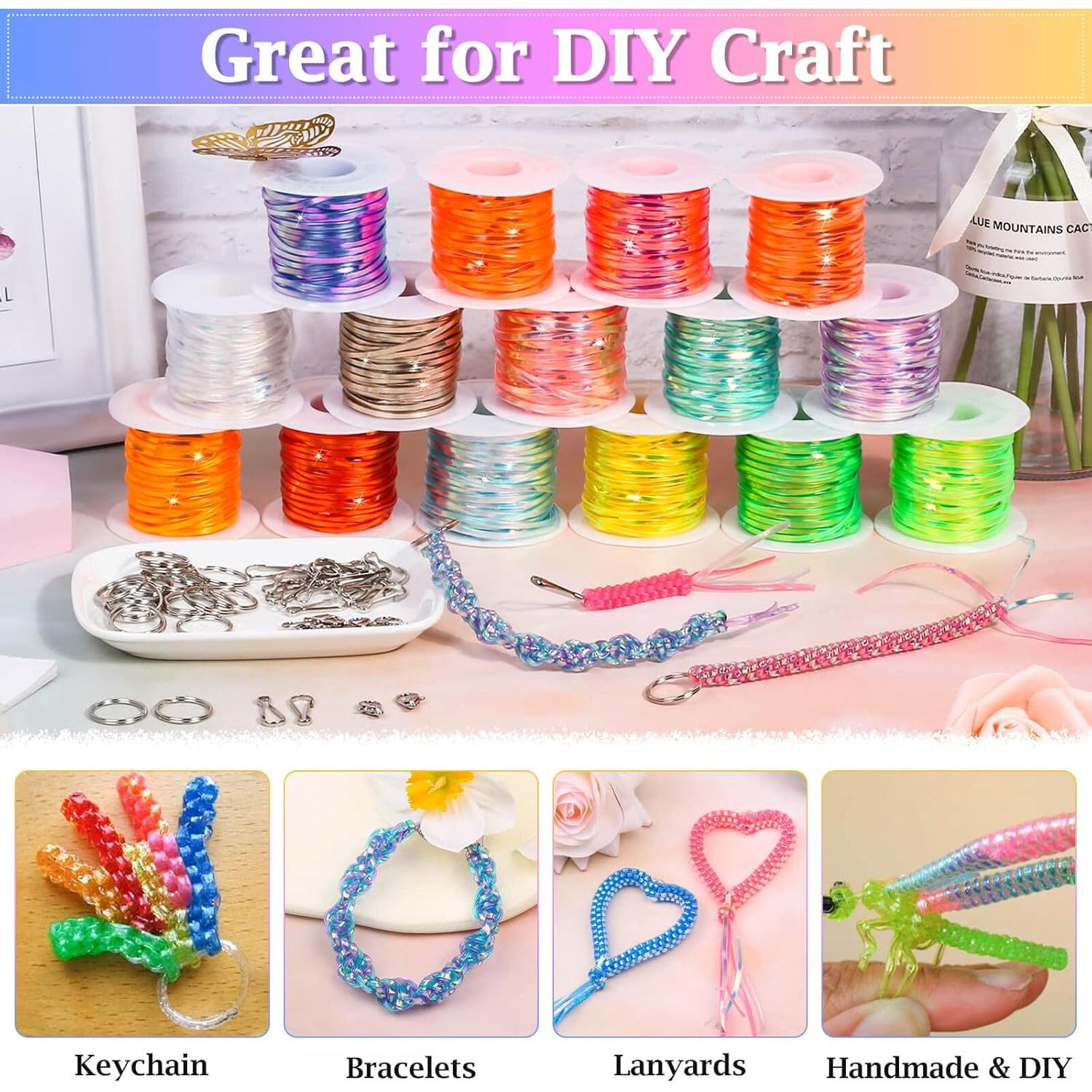 Kit de Cuerda Lanyard Cridoz 15 Rollos y Accesorios DIY