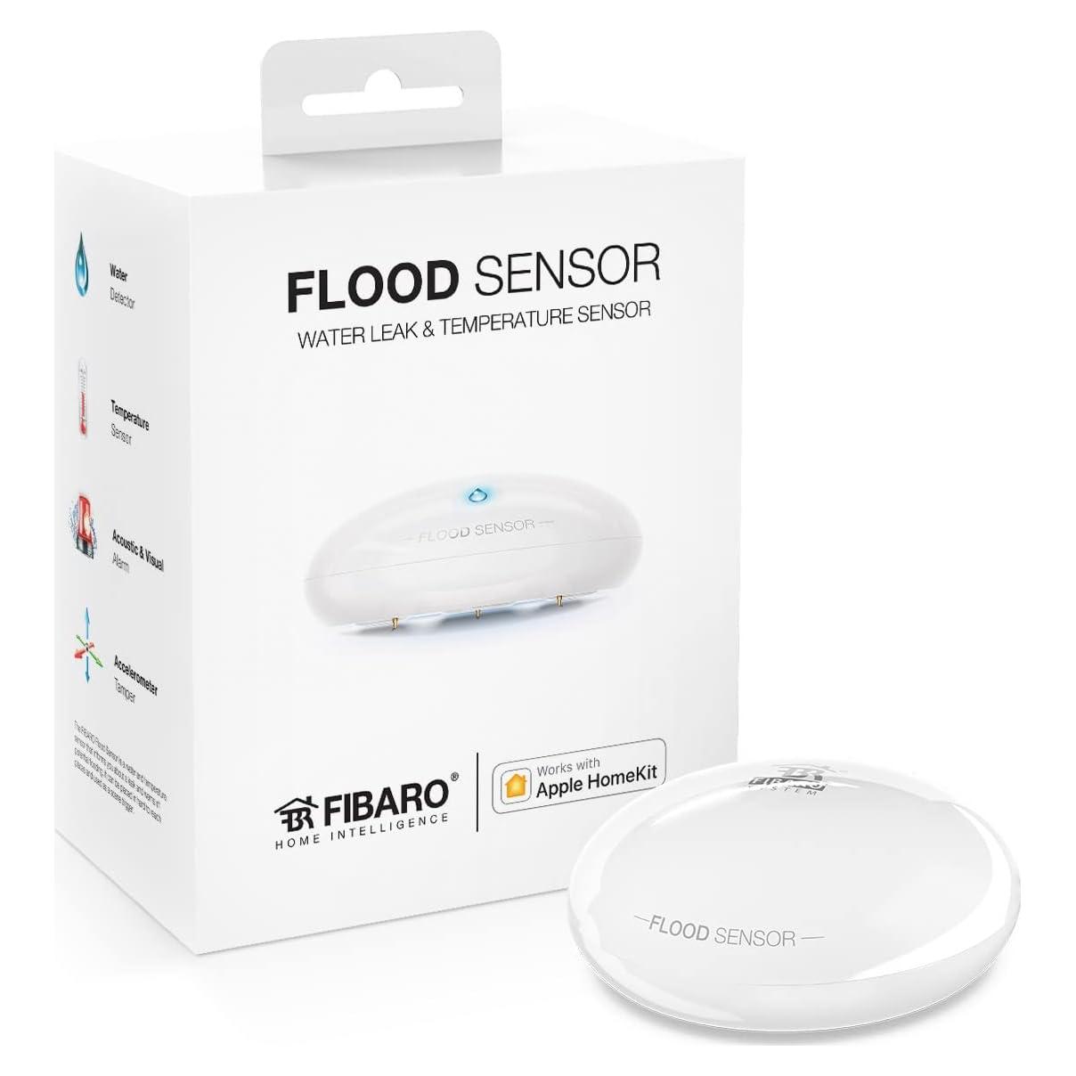 Sensor de Inundación Fibaro FGBHFS-101, Agua y Temperatura