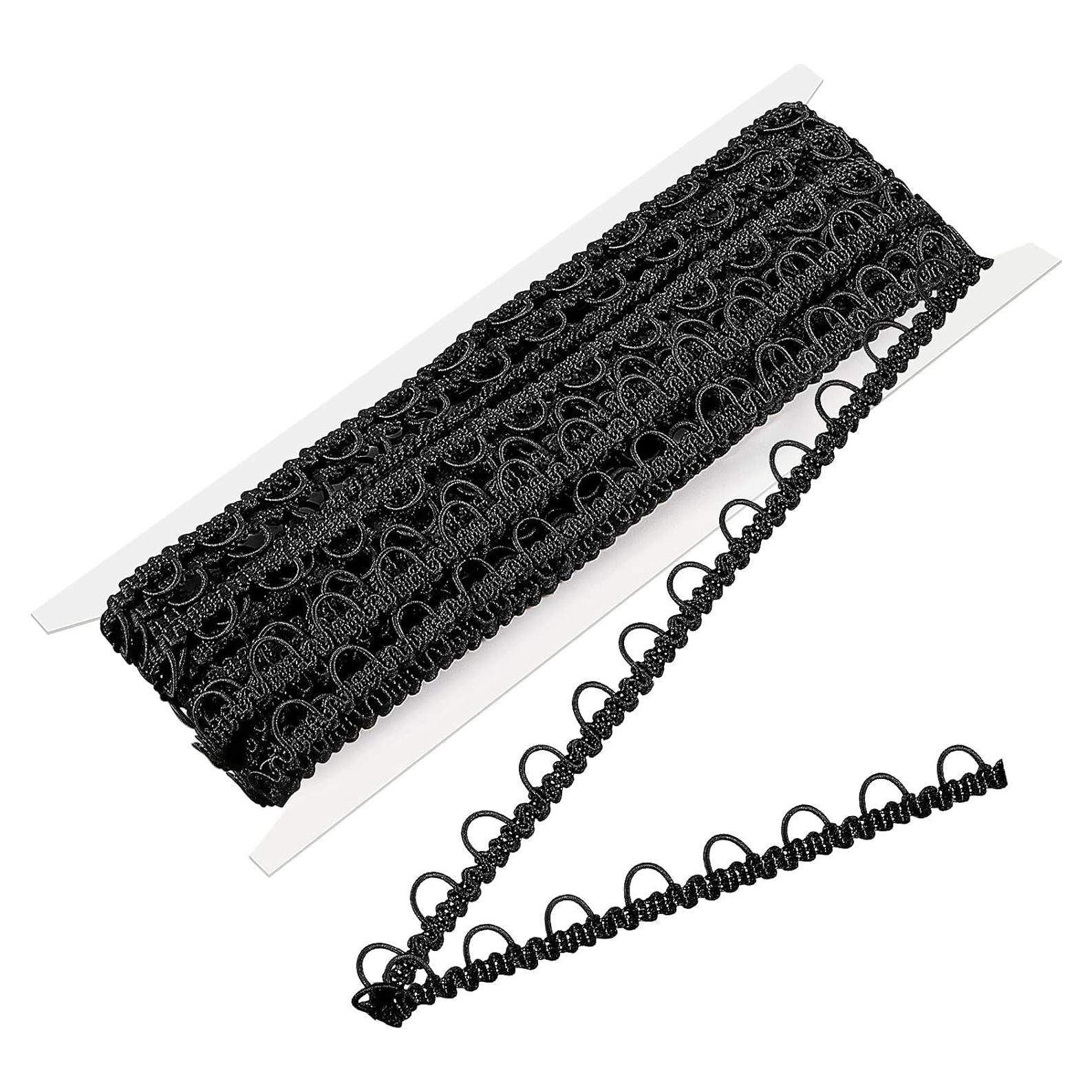 Trenzado Gimp Elástico Negro 9.14m para Decoración y Costura