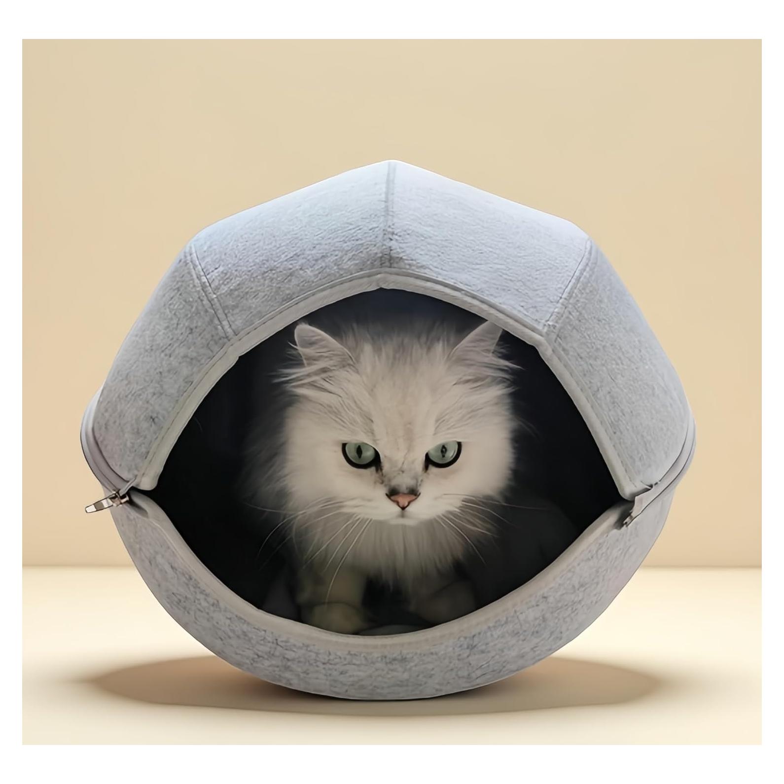 Cueva para Gatos Mrocioa Donut 50.8 cm Gris Interactiva