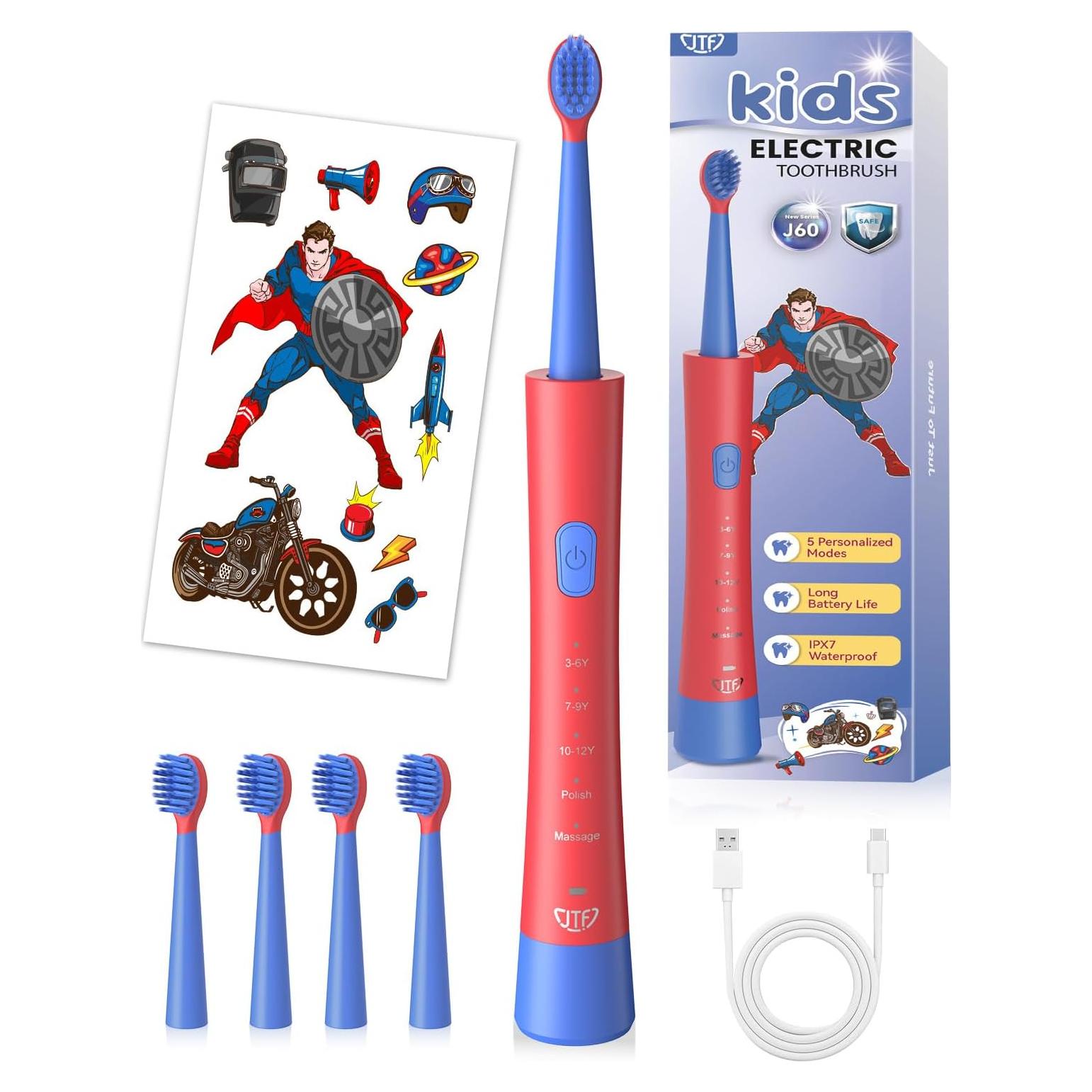 Cepillo de dientes eléctrico JTF para niños recargable 5 modos