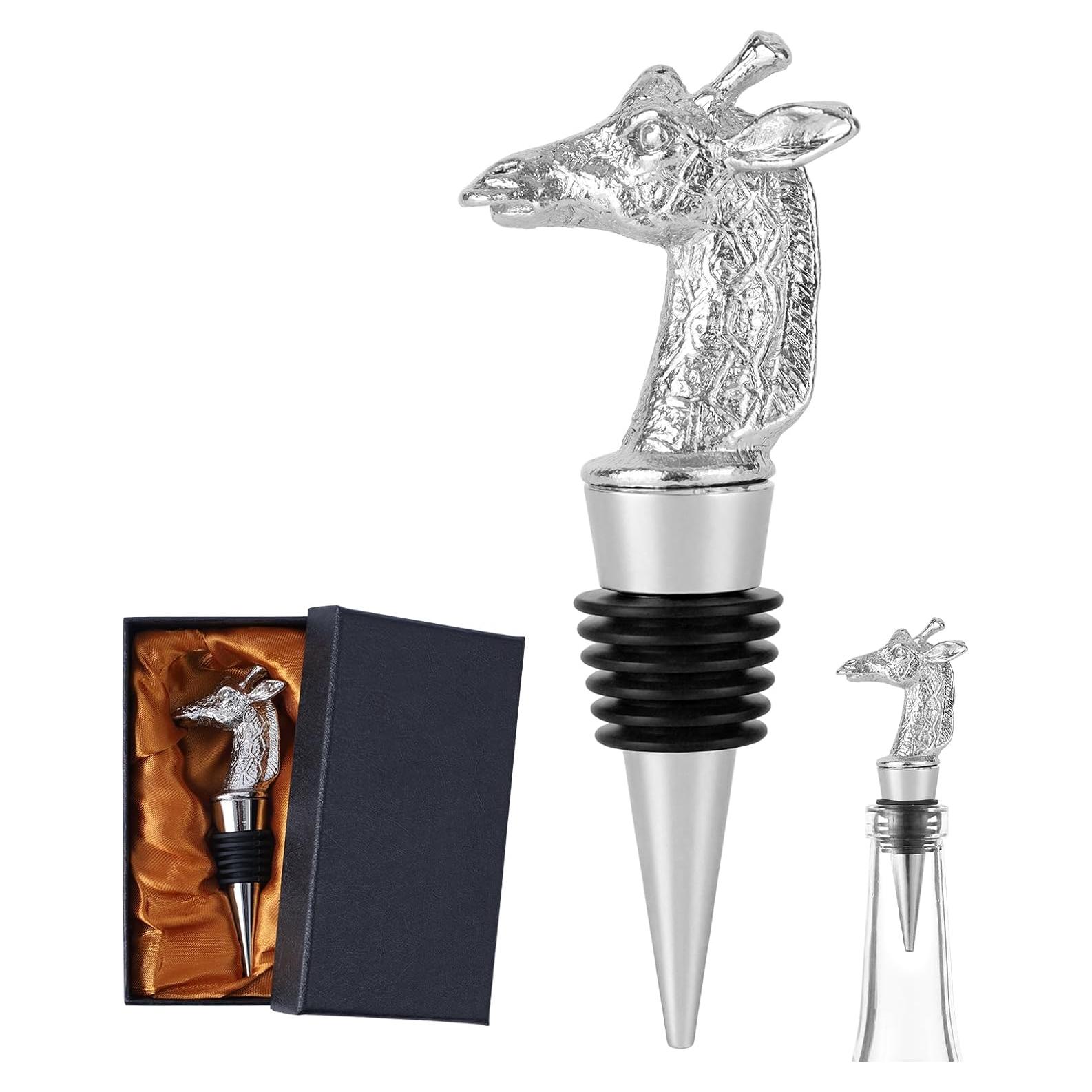 Tapones de vino Jirafa de silicona reutilizables - Set de 2