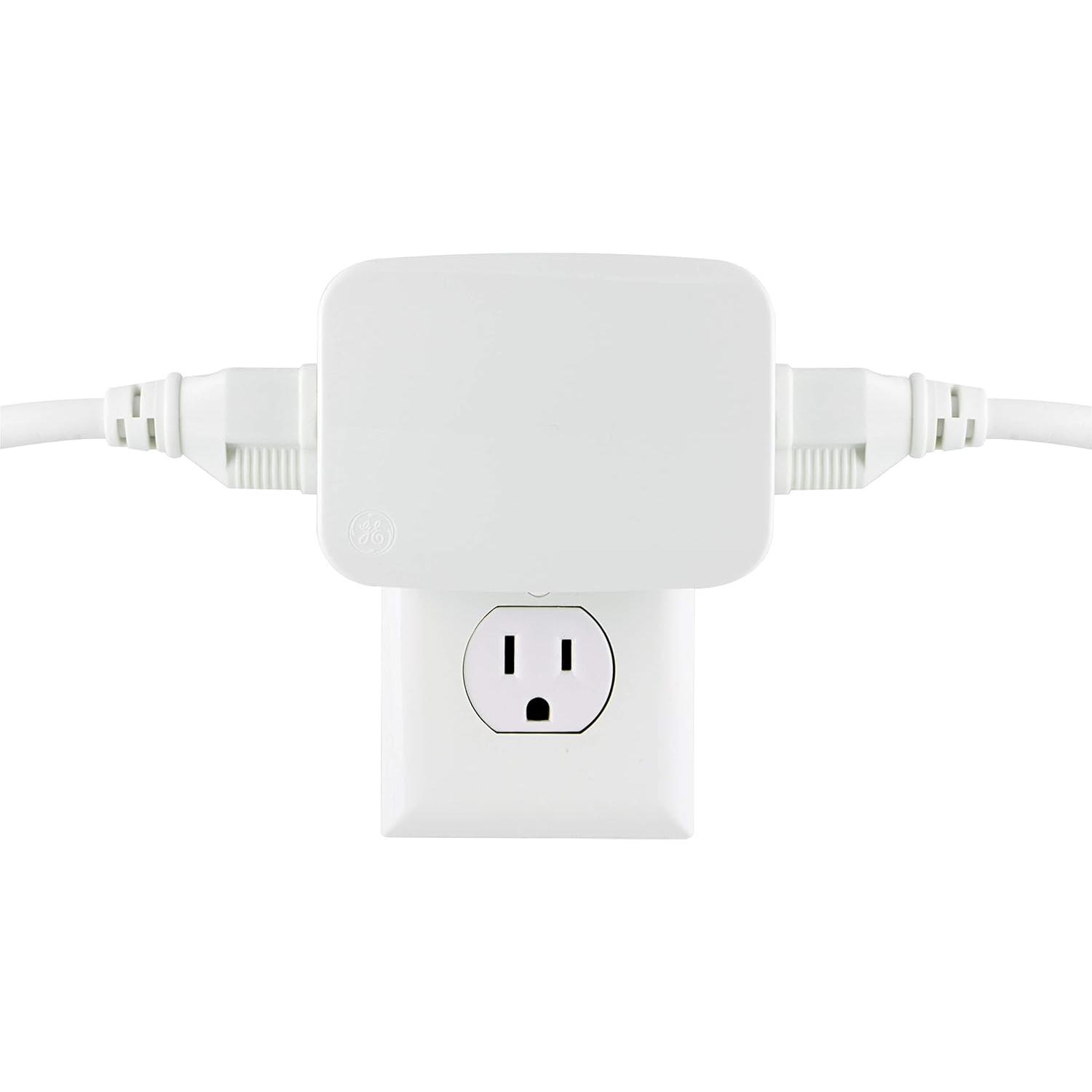 GE Enbrighten Z-Wave Plus Smart Dimmer Plug-In, 2 Simultaneously Controlled Z-Wave Outlets, Works with Alexa, Google Assistant, Repeater/Range Extender, ZWave Hub Required, 14280