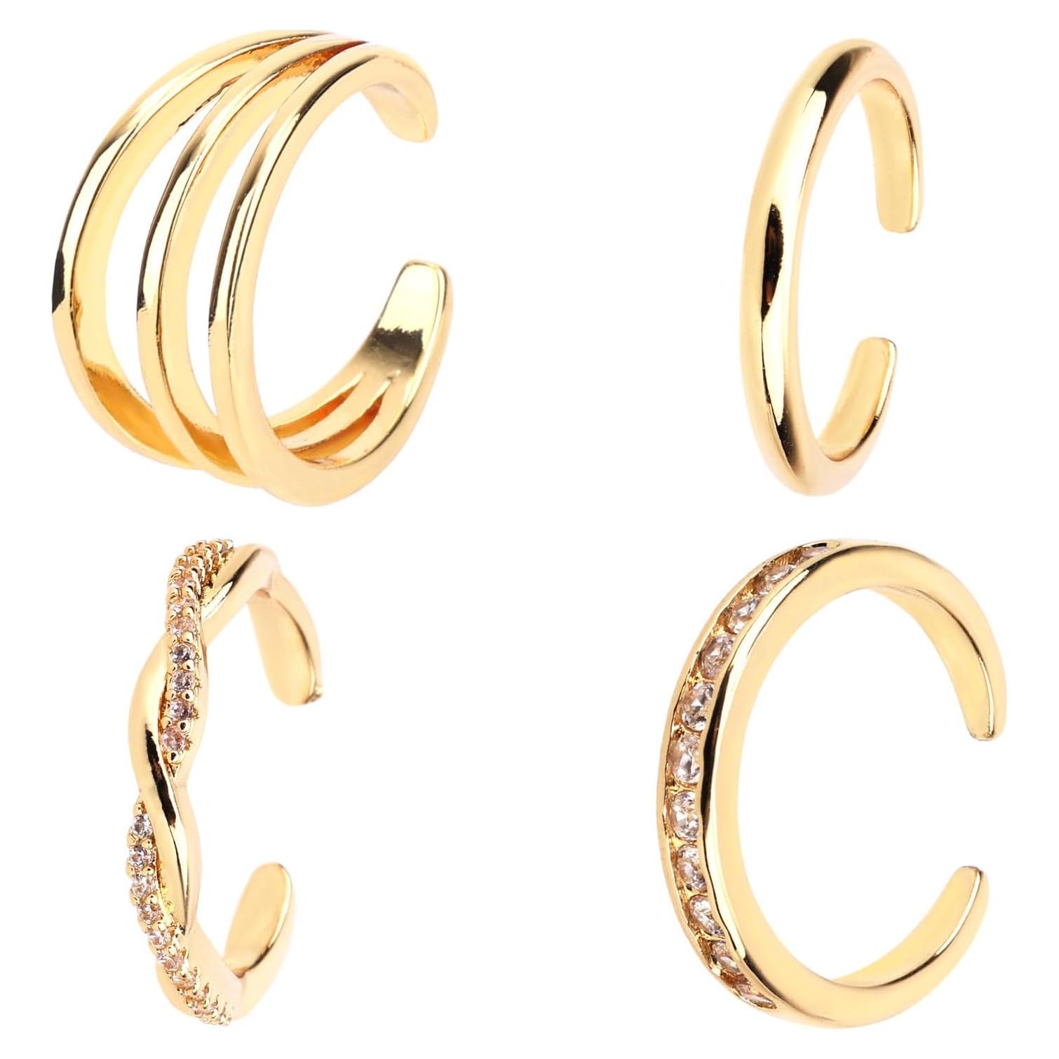 Juego de 4 Anillos Ajustables para Dedos de los Pies Mikovivi