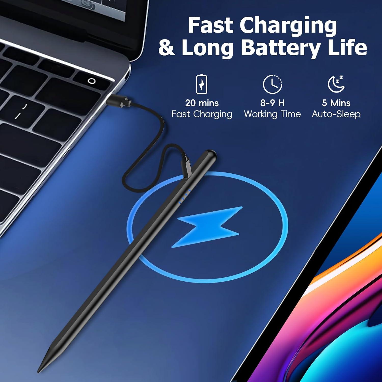 Lápiz Stylus para iPad 2018-2025 Luntak, Carga Rápida USB-C