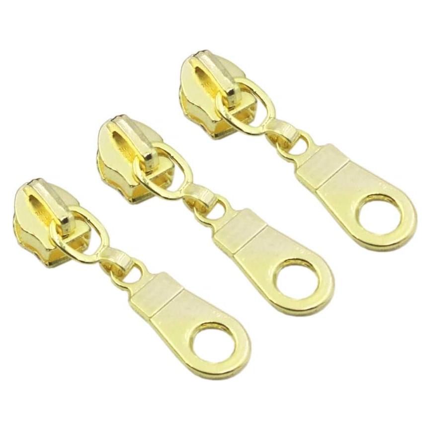 Tiradores Dorados YaHoGa 50PCS para Cremalleras Nylon #5