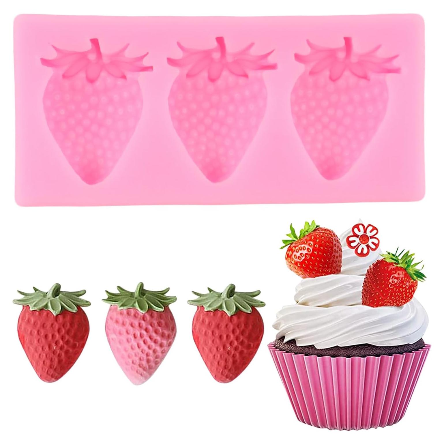 Molde de Fondant de Fresa QDMOLDS Silicona 8.49x3.99 cm