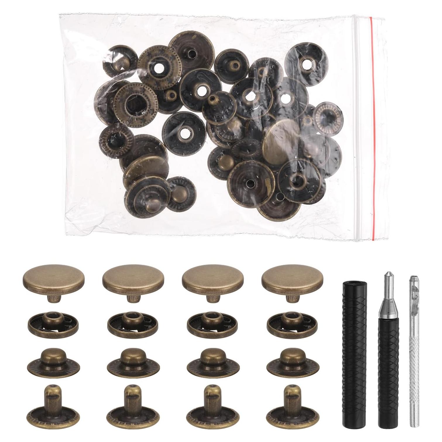 Kit de Broches a Presión de Cuero HARFINGTON 25 Set 12.5mm Bronce