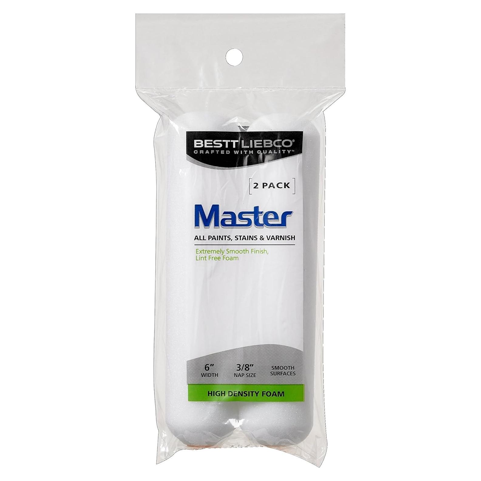 Funda de Rodillo Mini de Espuma Bestt Liebco 15.24 cm, 2 unidades