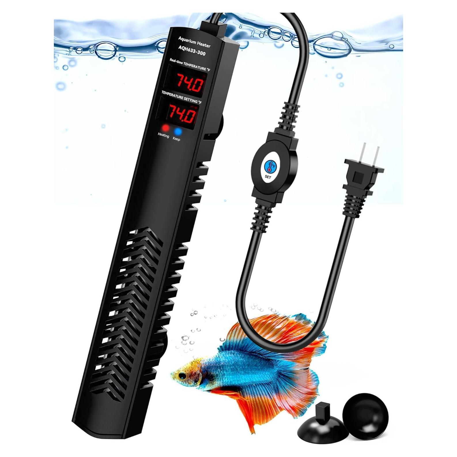 Calentador de Acuario 300W AHJ para 151-265 Litros con Control Preciso