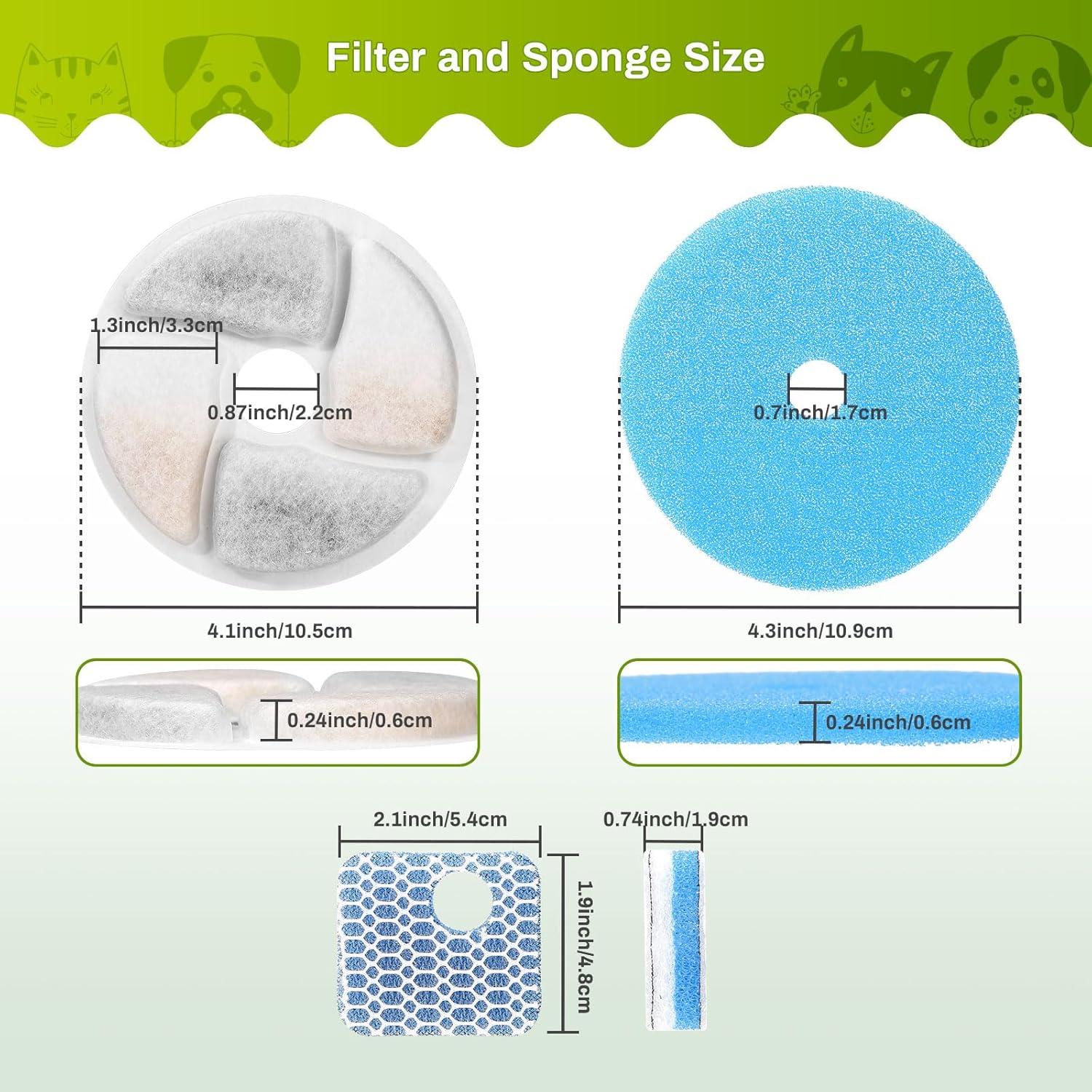 Juego de 5 Filtros de Reemplazo ZEKIRY para Fuente de Agua 2.2L