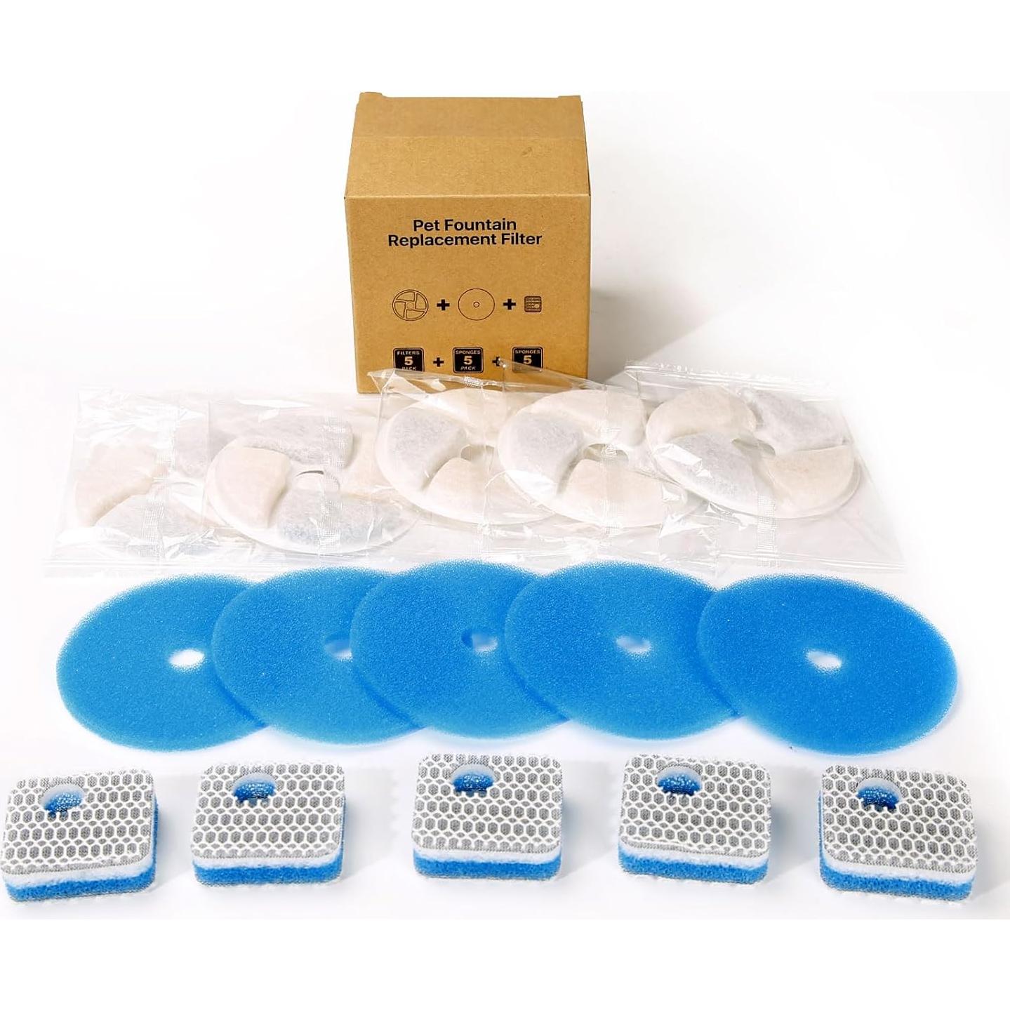 Juego de 5 Filtros de Reemplazo ZEKIRY para Fuente de Agua 2.2L