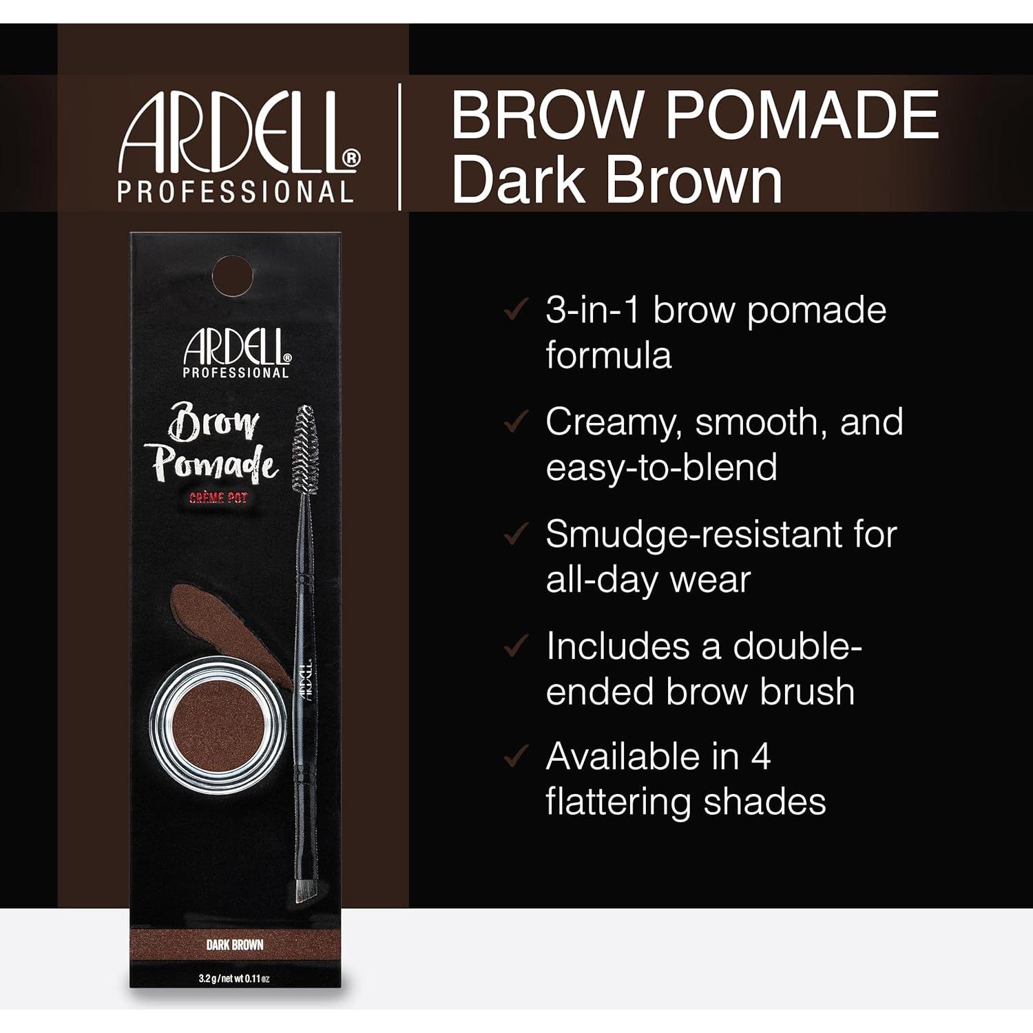 Pomada para Cejas Ardell Marrón Oscuro 32g con Brocha