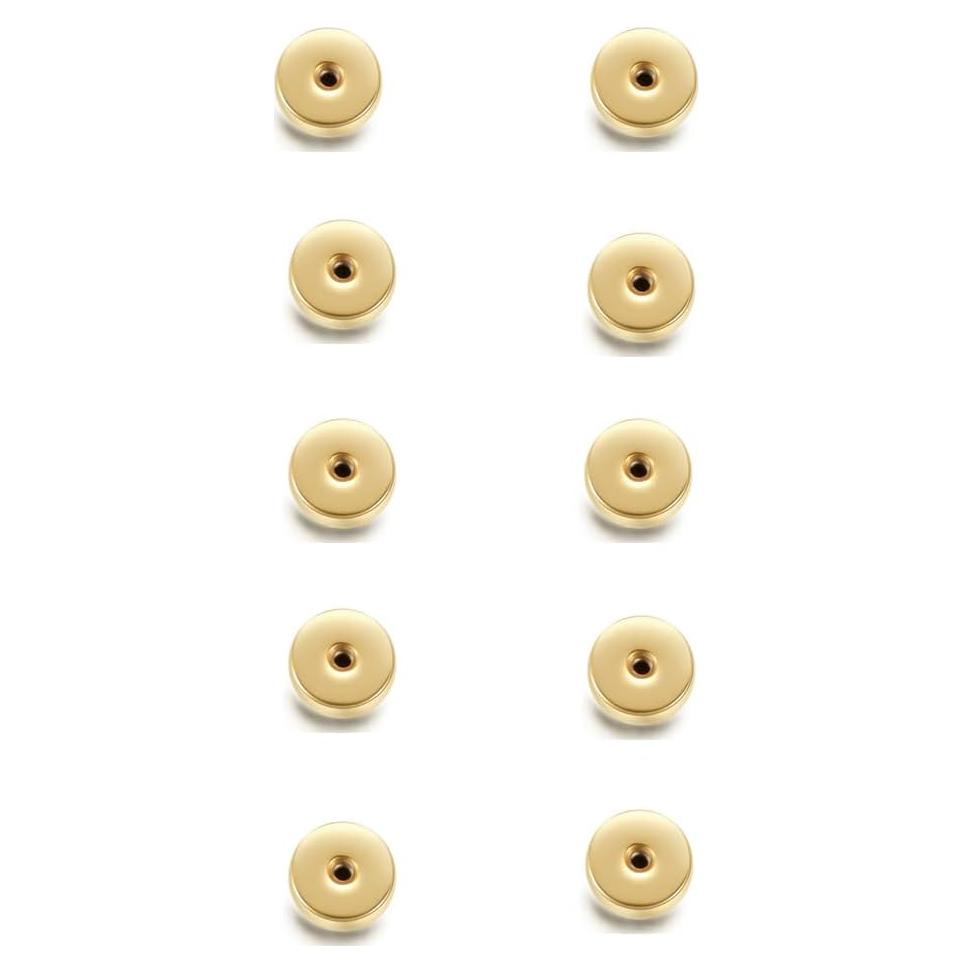 Respaldos de Tornillo Planos Renkovte Dorado 10 Piezas Acero Inoxidable