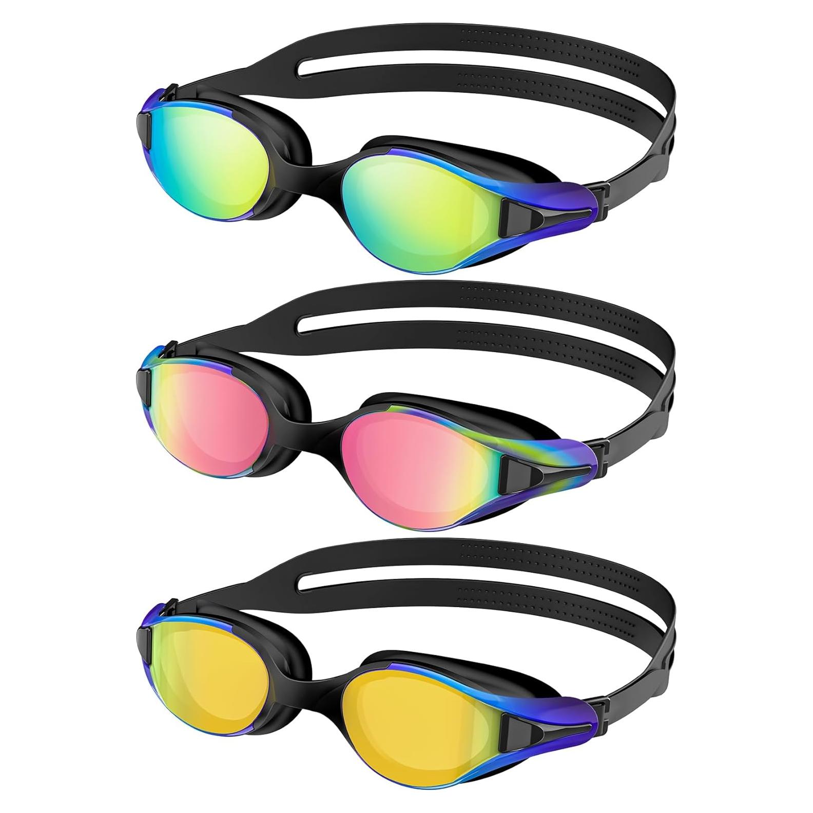 Gafas de natación NSSIW para adultos UV400 - 3 paquetes