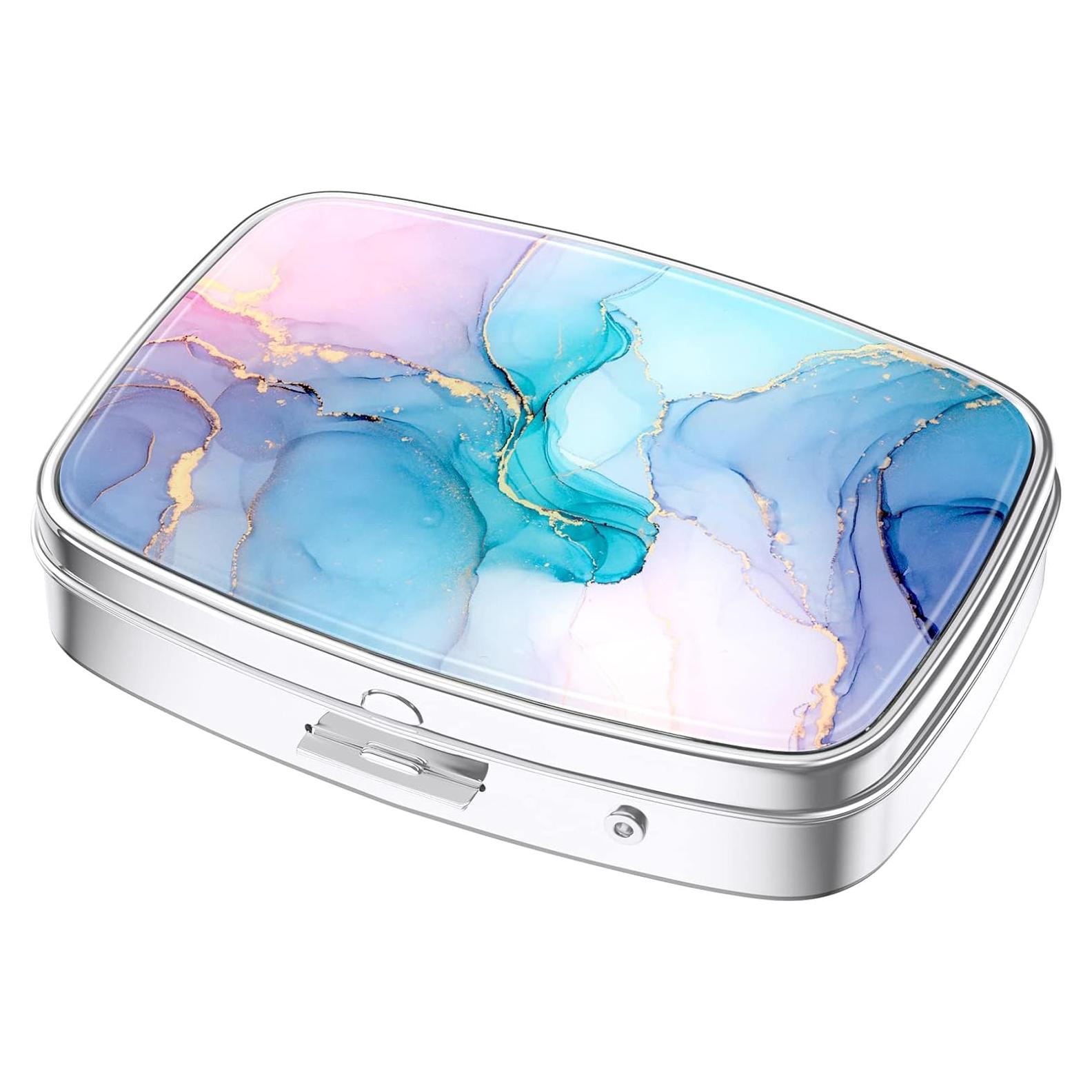 Caja de Pastillas Nipichsha Pequeña Mármol Colorido 5.6x4.1cm