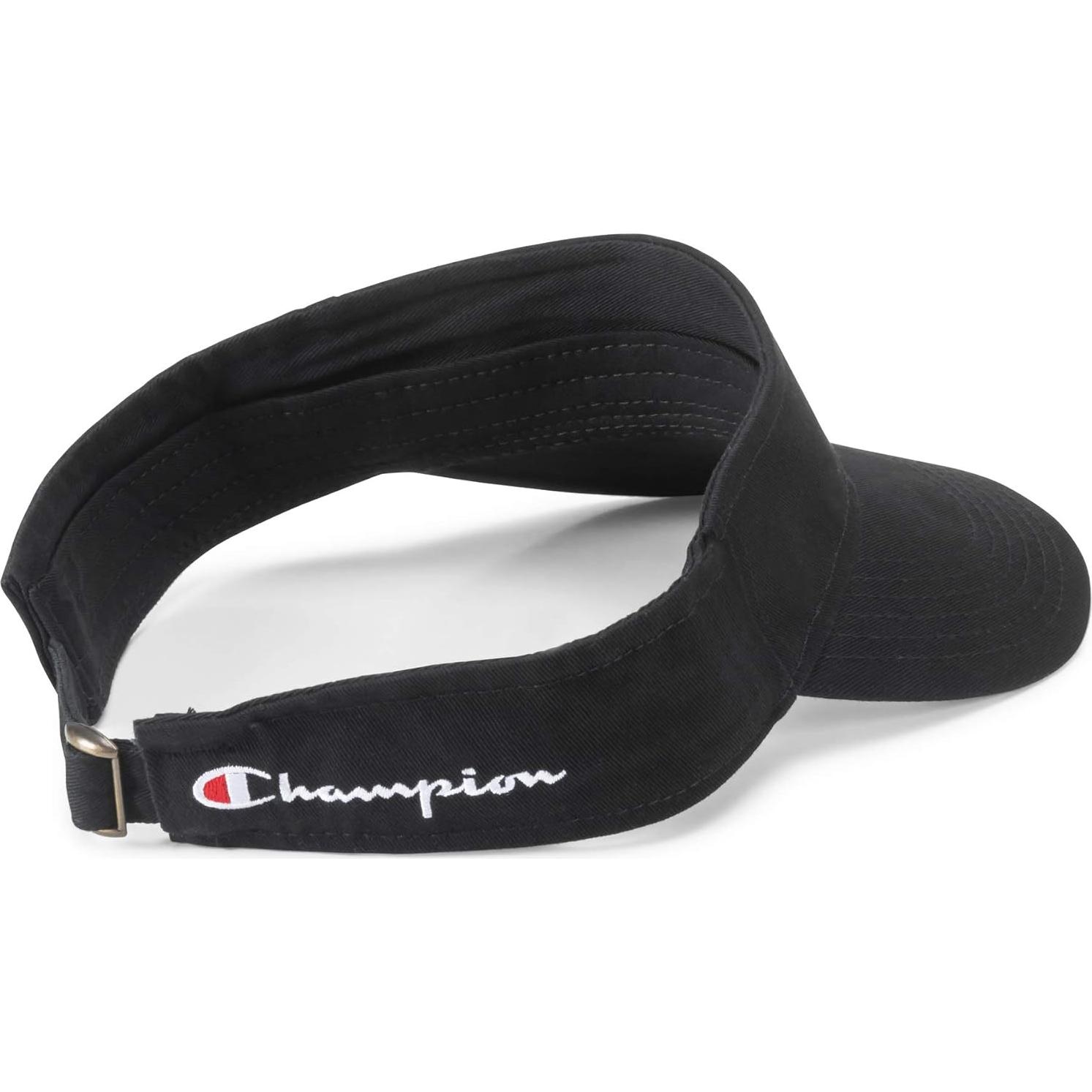 Visera deportiva Champion unisex negra con bordado