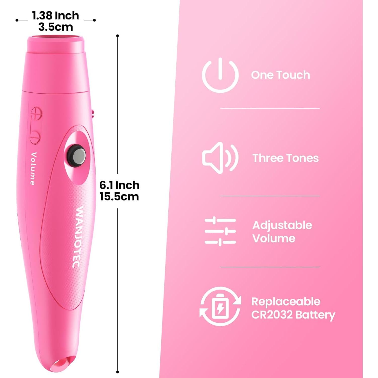 Silbato Electrónico WANJOTEC Rosa 3 Tonos Ajustables 130dB