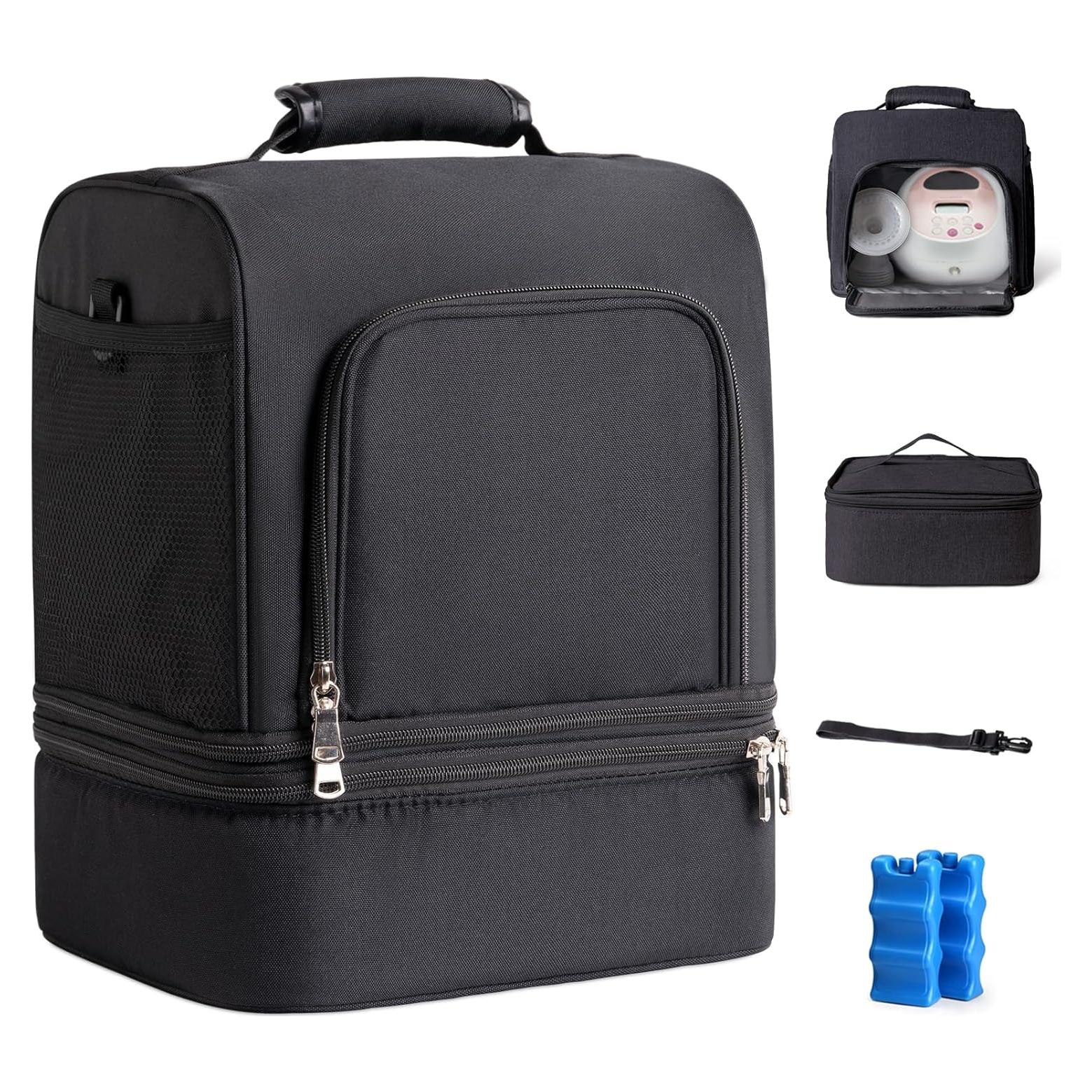 Bolsa Aislada para Extractor de Leche NCVI - Negra, Doble Capa