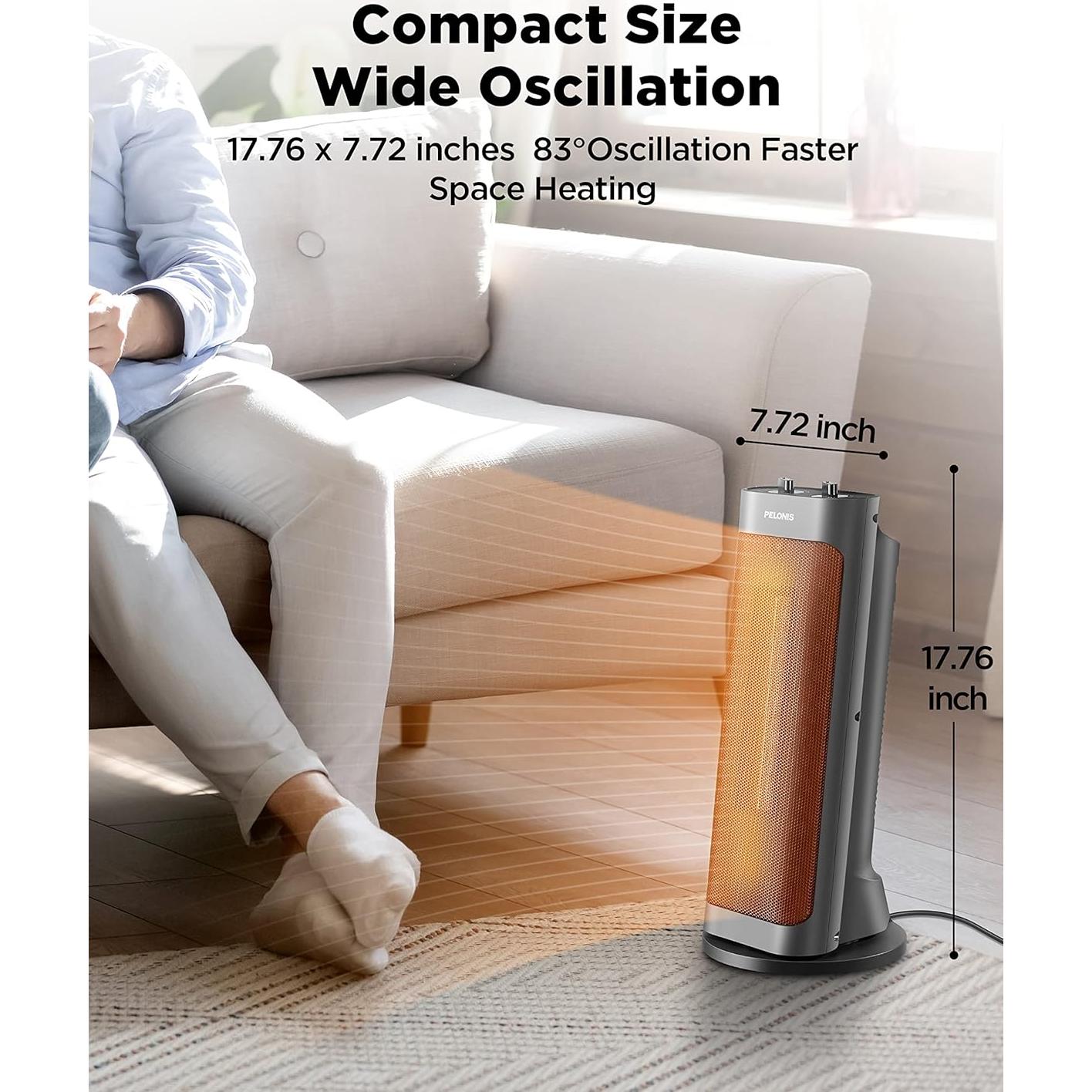 Calefactor PELONIS PTH15A2BGB 1500W Oscilante Portátil