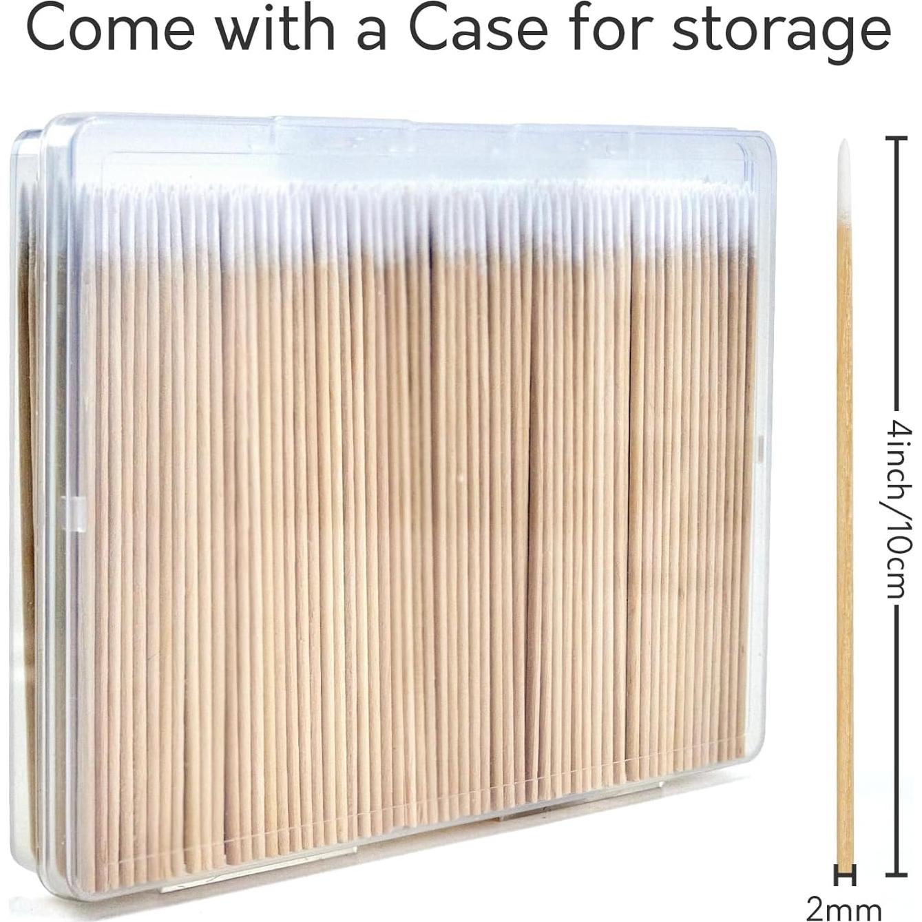 400 Hisopos de Algodón Punta Fina ElELing 10 cm para Belleza