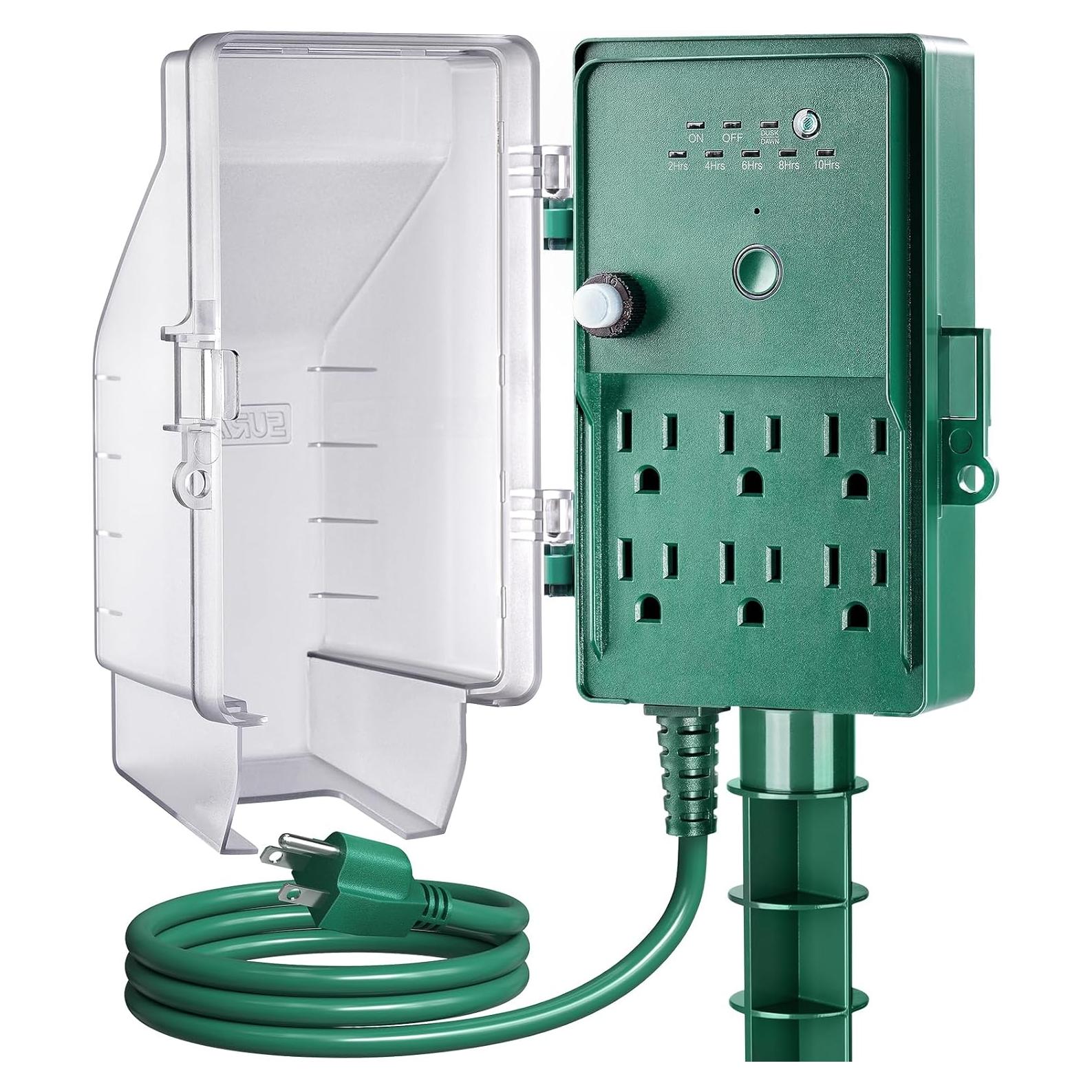 Temporizador de Estaca SURAIELEC 6 Salidas 1.83m Exterior