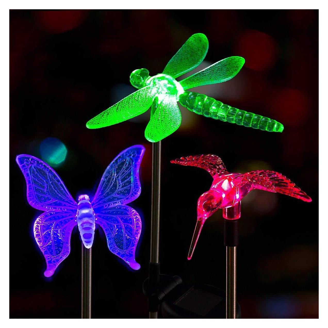 Luces de Jardín Solares SOLPEX, Paquete de 3 Luces LED Multicolores