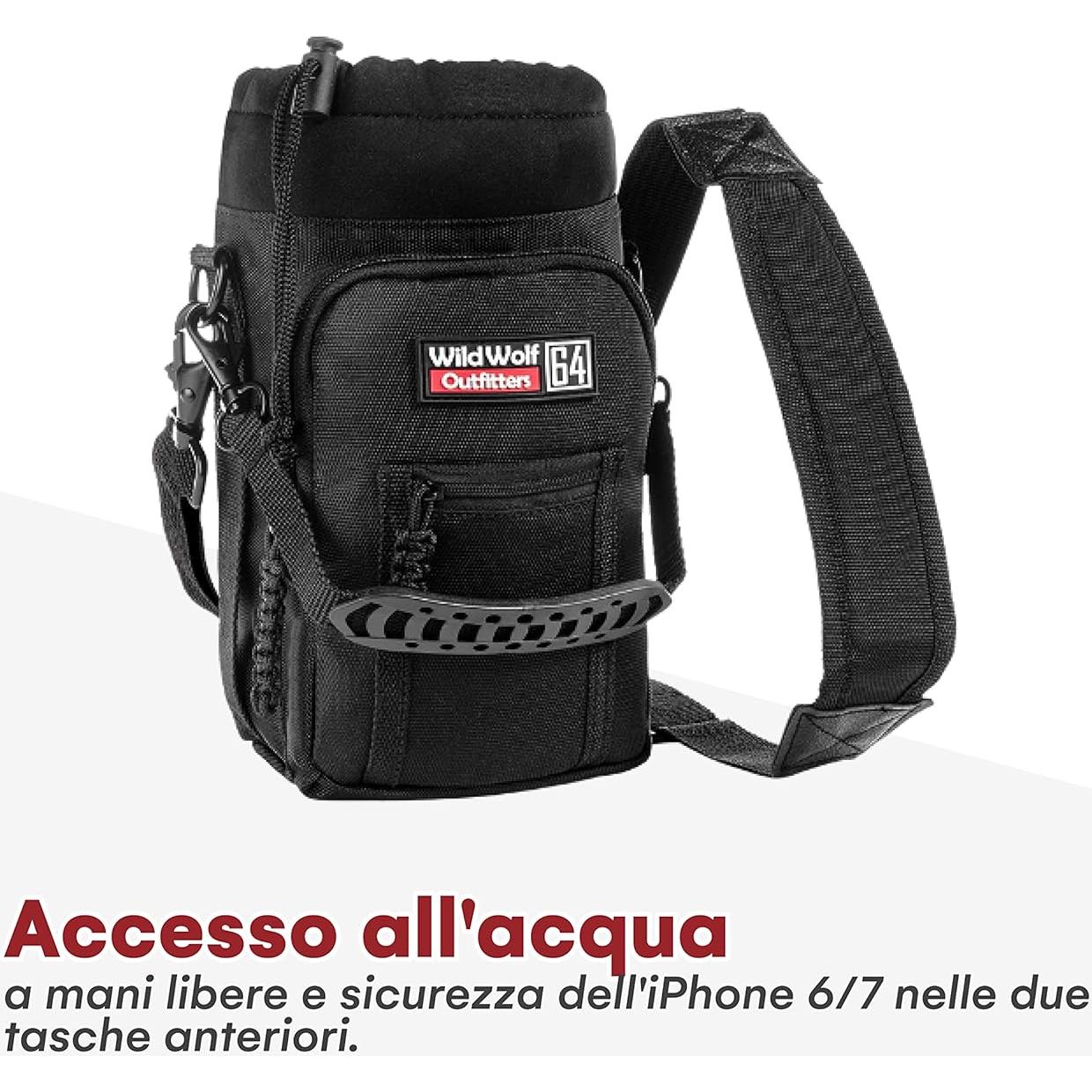 Soporte para Botellas de Agua 64 oz Wild Wolf Outfitters Negro