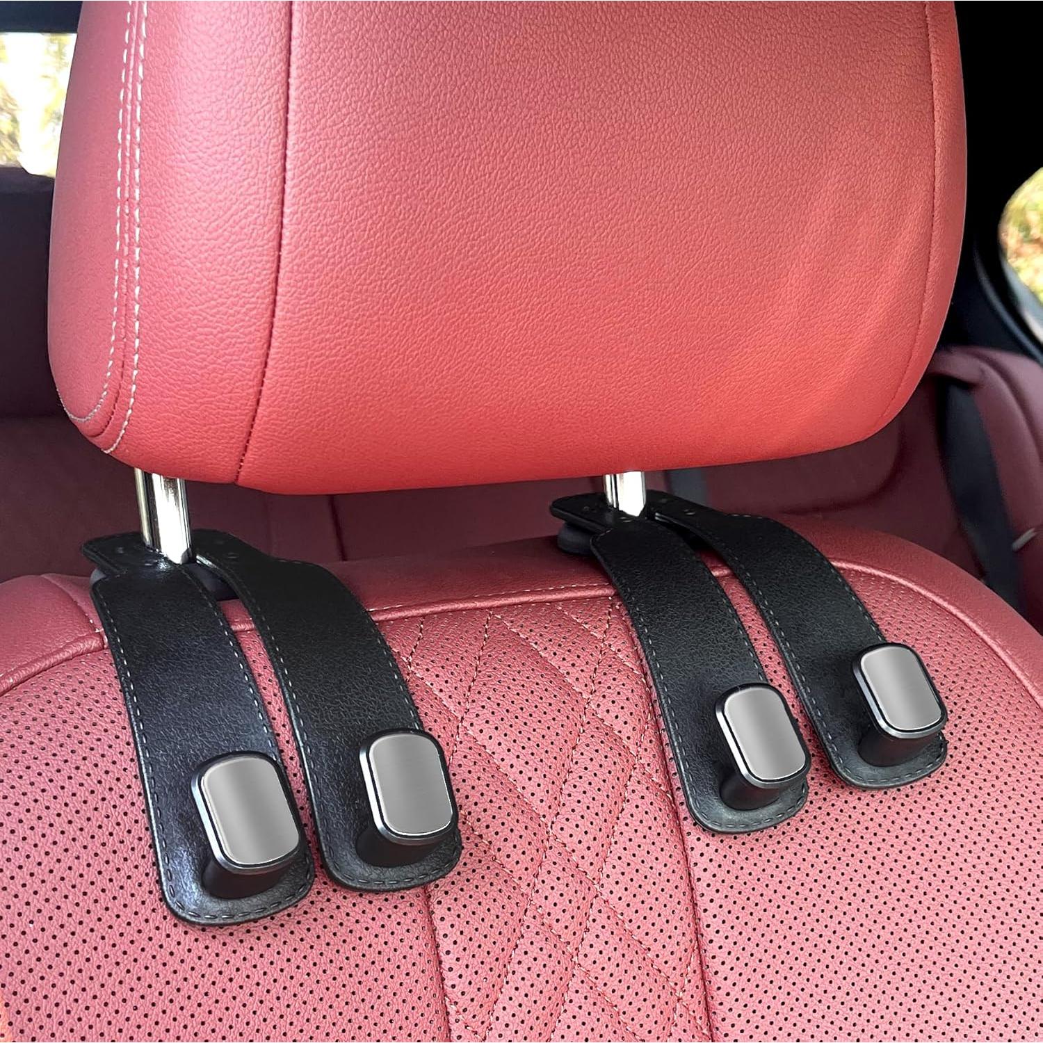 Ganchos Doble para Reposacabezas DEIHAALEN - 2 Pcs Negro