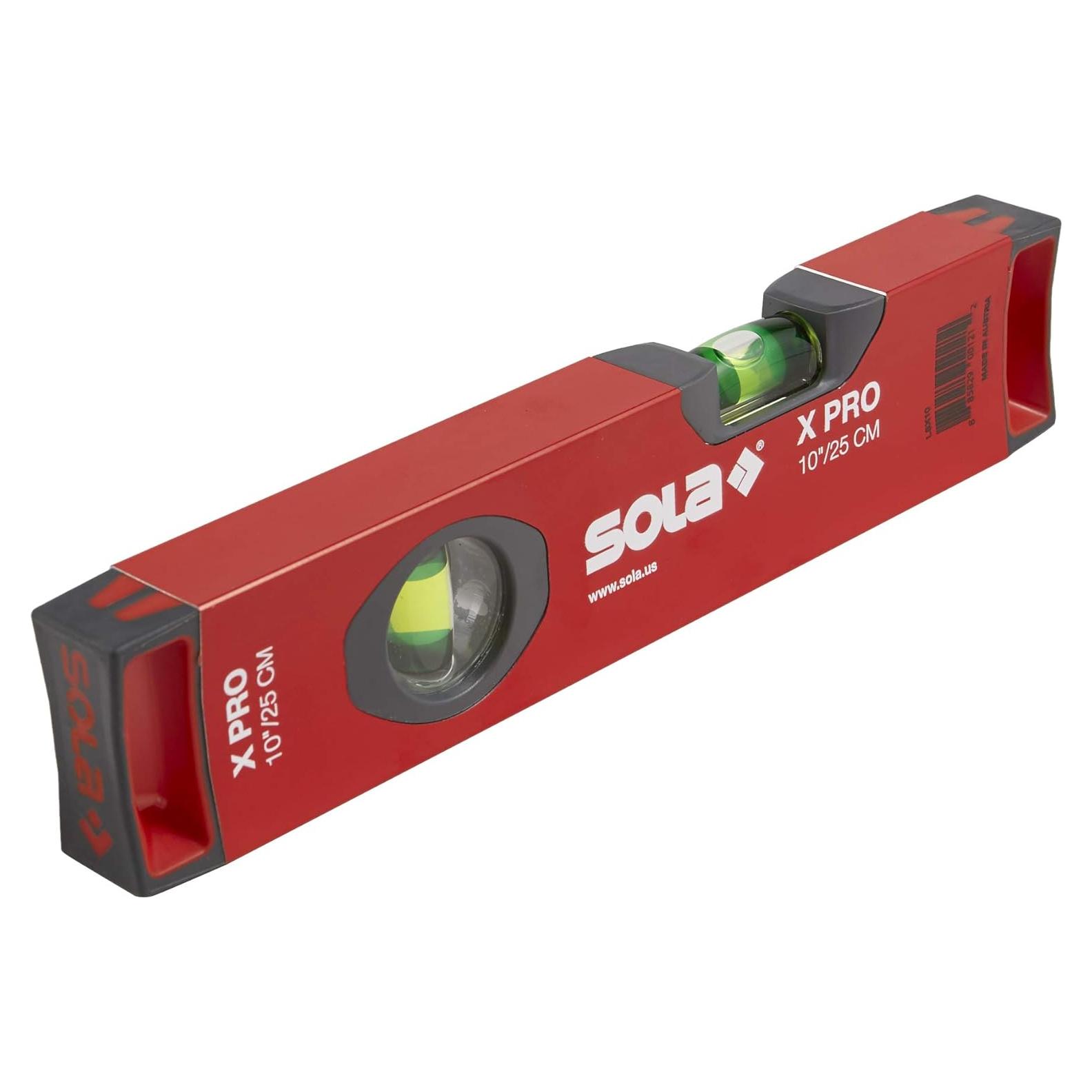 Nivel de Burbuja SOLA LSX10 de Aluminio 25.4 cm Rojo