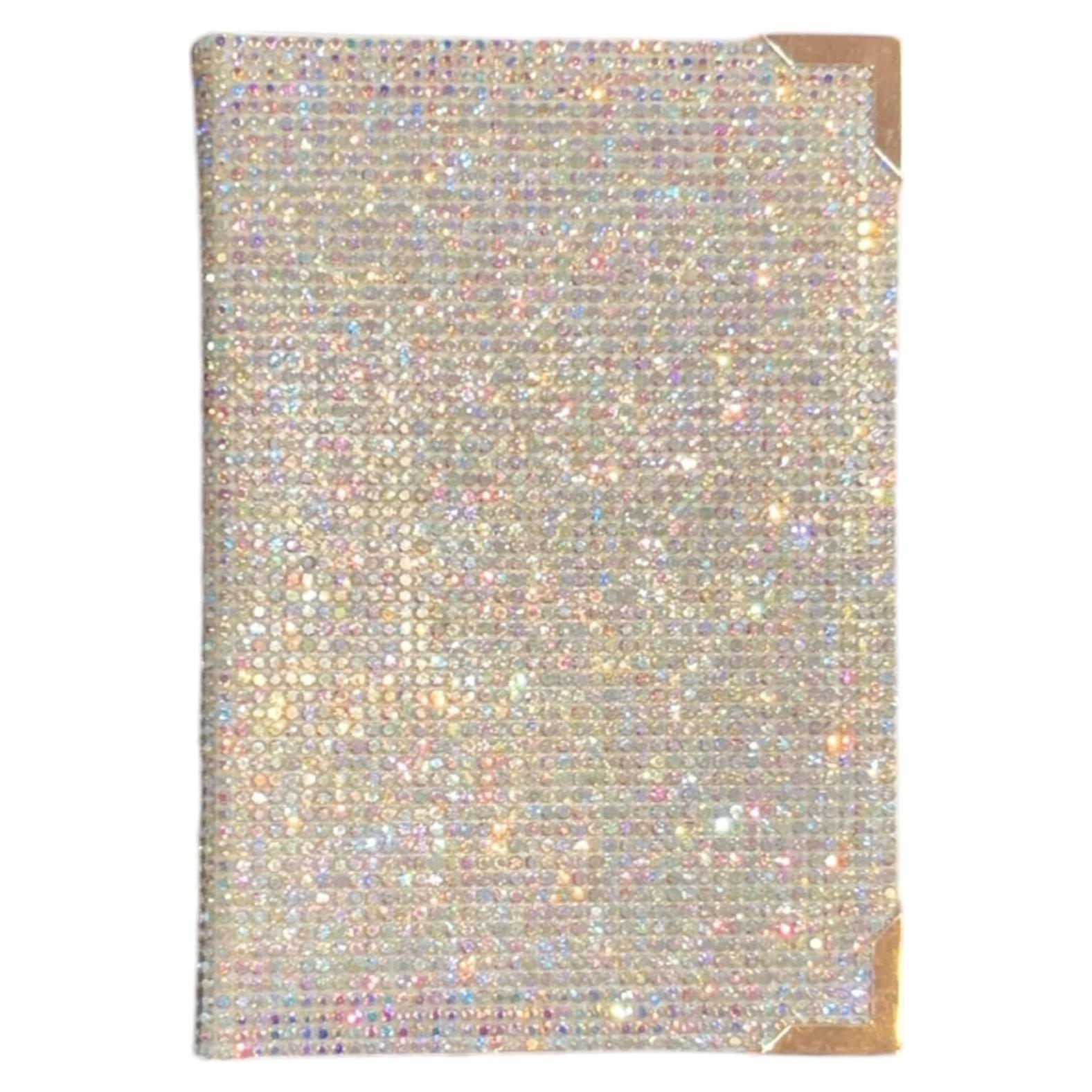 Cubierta de Pasaporte Brillante Bedazzled Rosa Dorado 14x10 cm