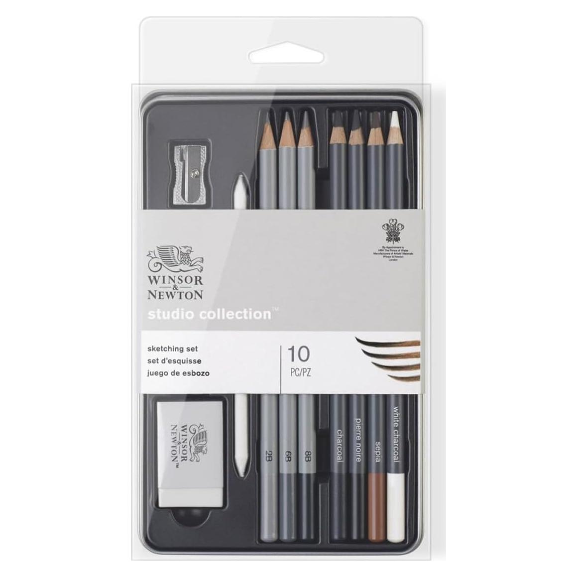 Set de 10 Lápices Artísticos Winsor & Newton - Dibujo y Esbozo