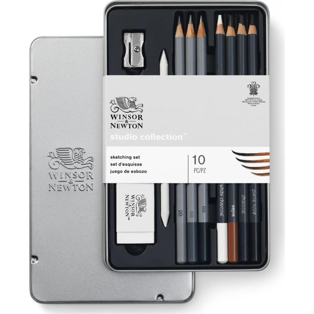Set de 10 Lápices Artísticos Winsor & Newton - Dibujo y Esbozo