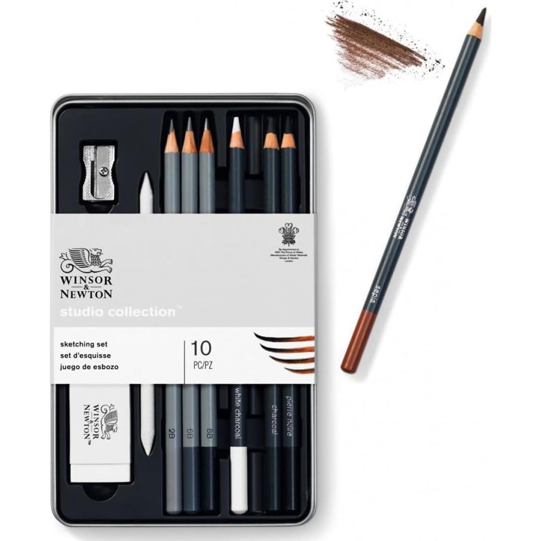 Set de 10 Lápices Artísticos Winsor & Newton - Dibujo y Esbozo