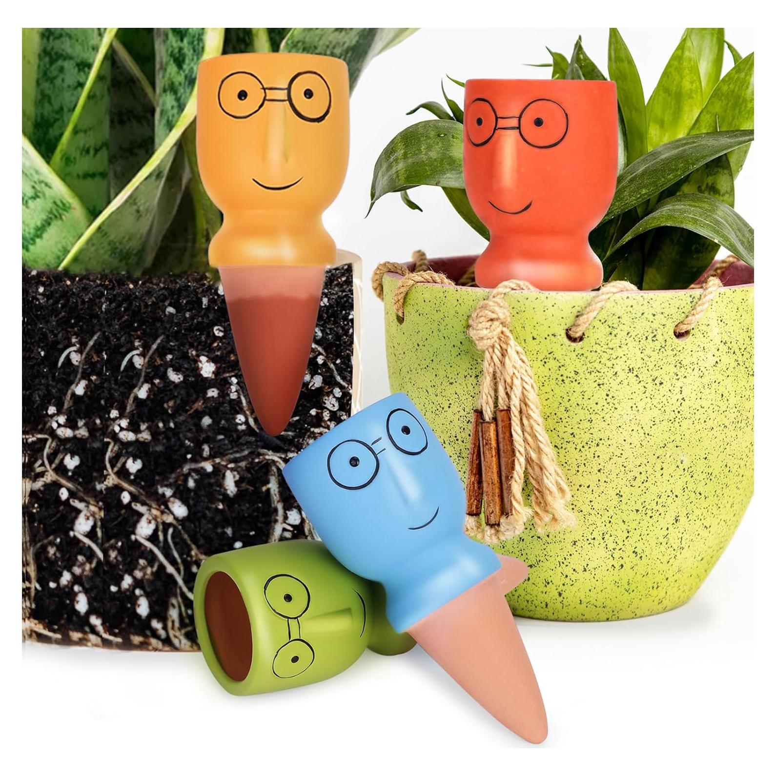 Picos de Riego de Terracota TopDirect 4 Pack - Autorriego para Plantas