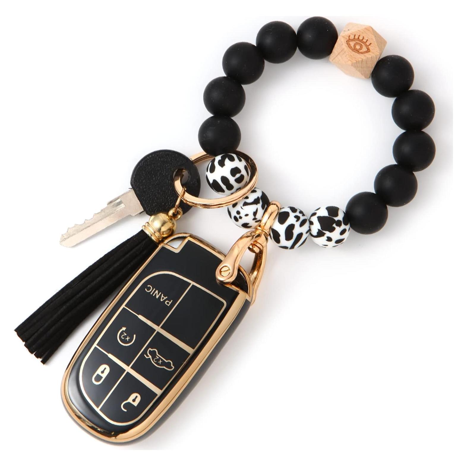 Cubierta de Llave TPU Anti-Huellas Jeep y Llavero 2 en 1